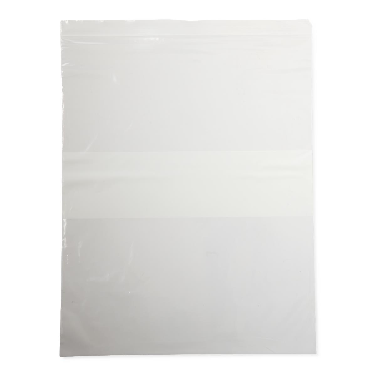 Medline Plastic Zip Bags, White Write-On Block, 6x9 2 mil