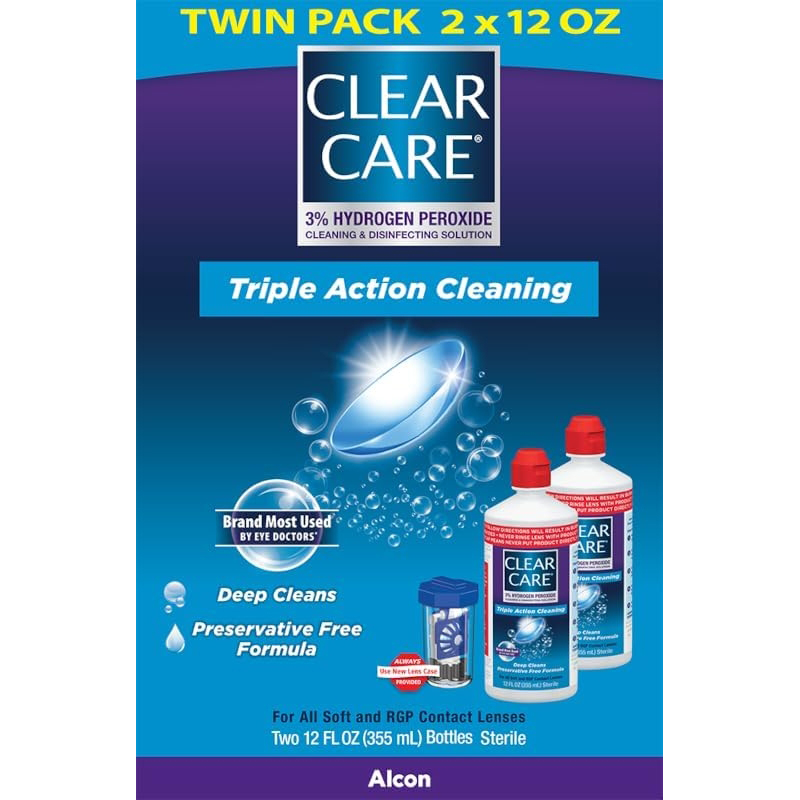 Alcon Clear Care Cleaning & Disinfecting Solution, Twin Pack 2x12oz
