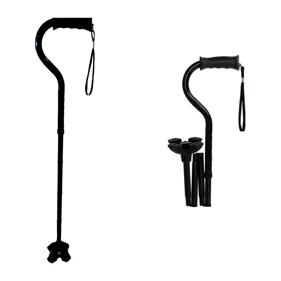Medline 4-Point Offset Folding Hybrid Cane thumbnail 1