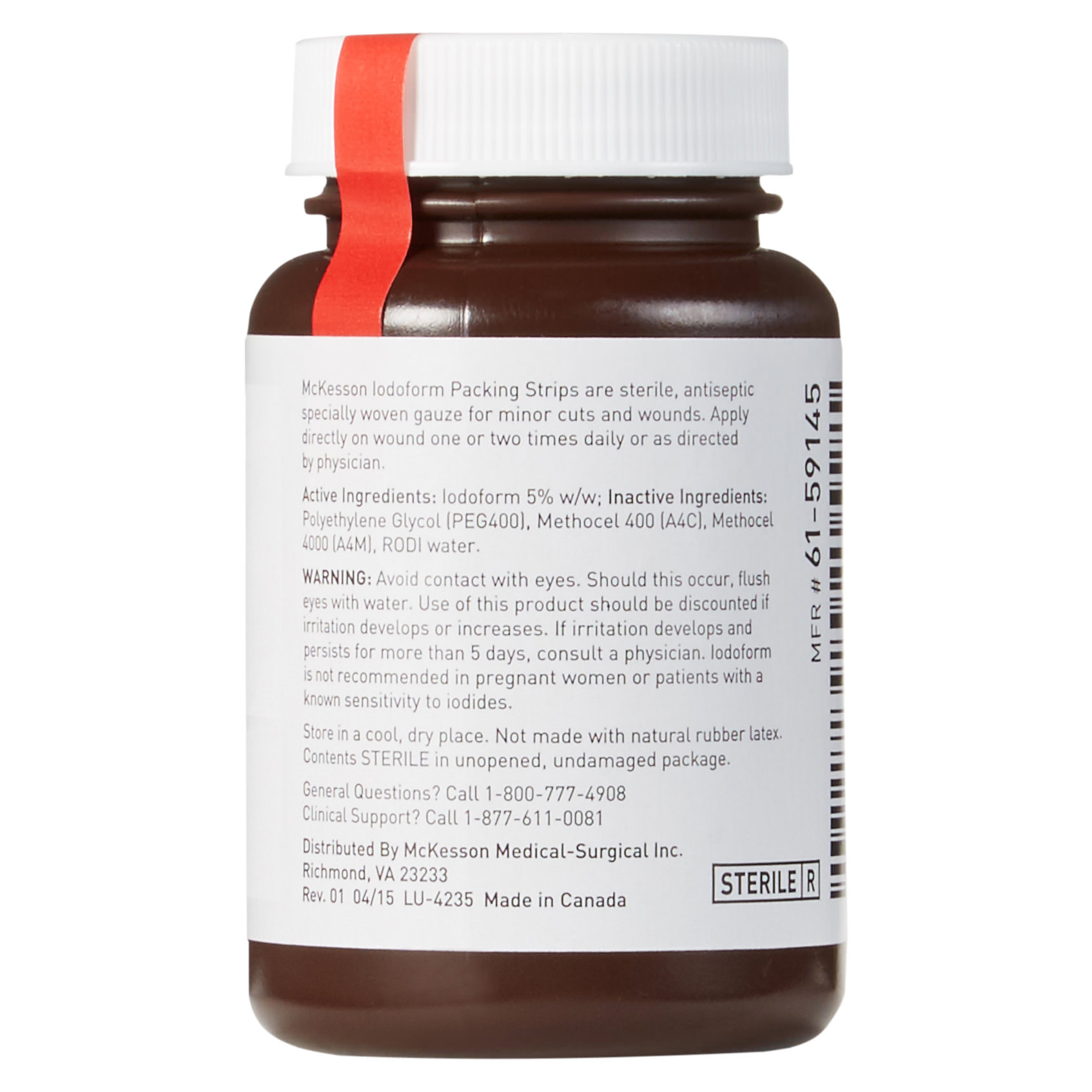 McKesson Wound Packing Strip Pale Yellow Bottle Iodoform Sterile thumbnail 2