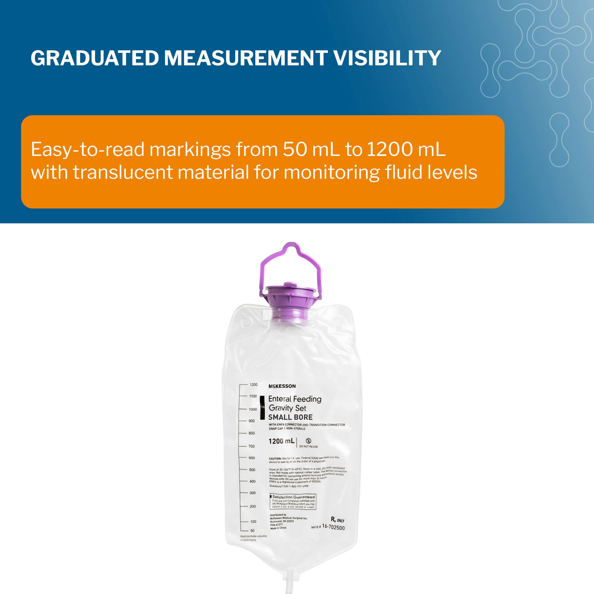 McKesson Gravity Feeding Bag Set with ENFit Connector thumbnail 5