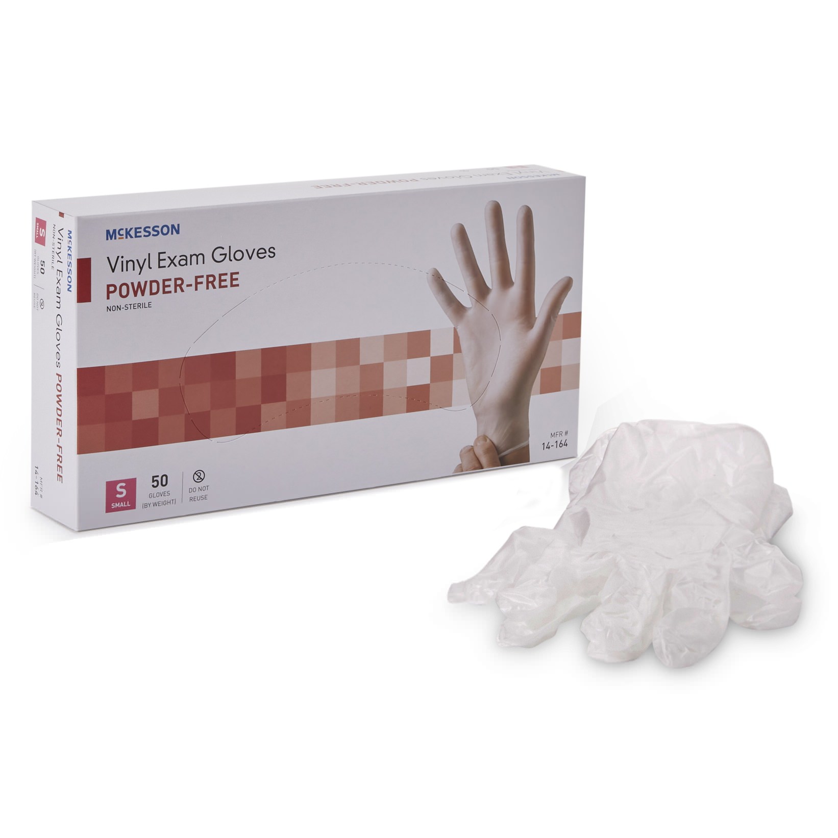 McKesson Confiderm Vinyl Standard Cuff Powder Free Exam Gloves - Main image