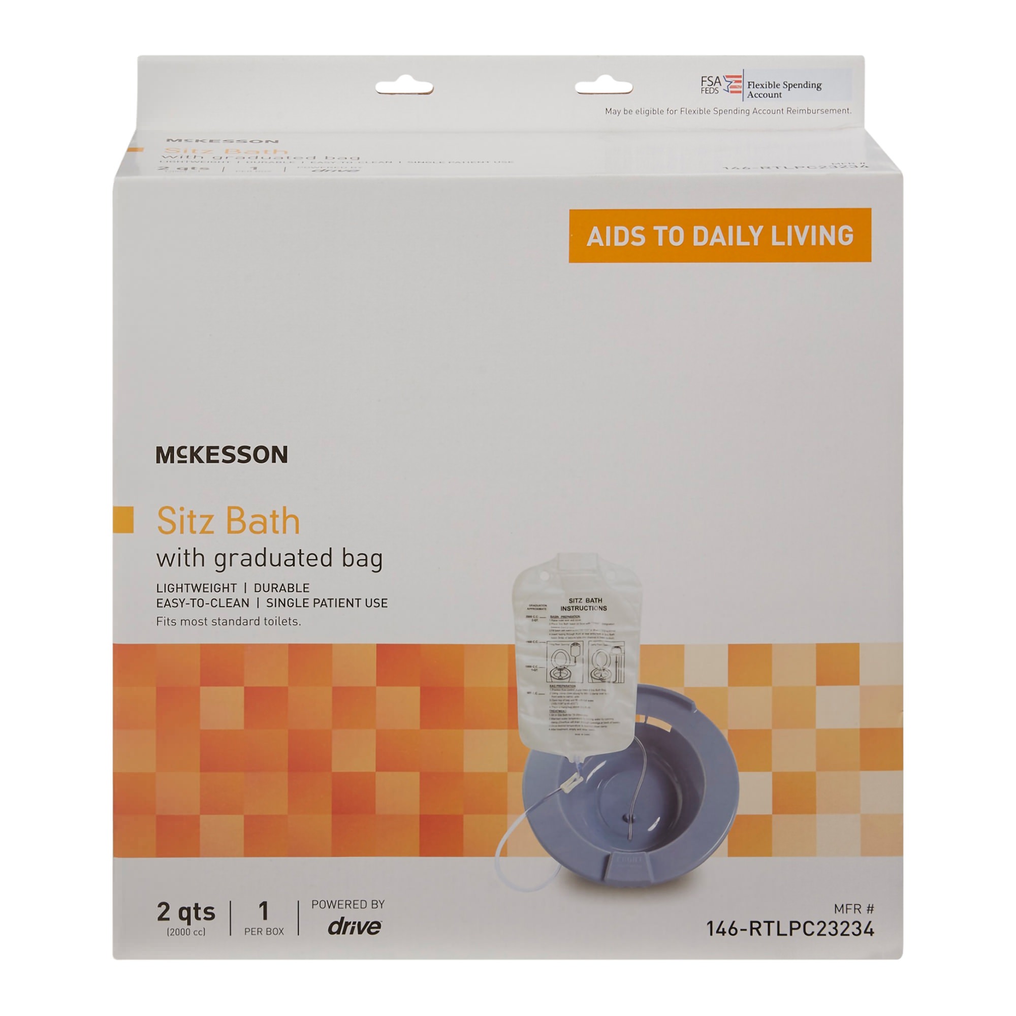 McKesson Sitz Bath 2000 mL Bag Gray Round thumbnail 2