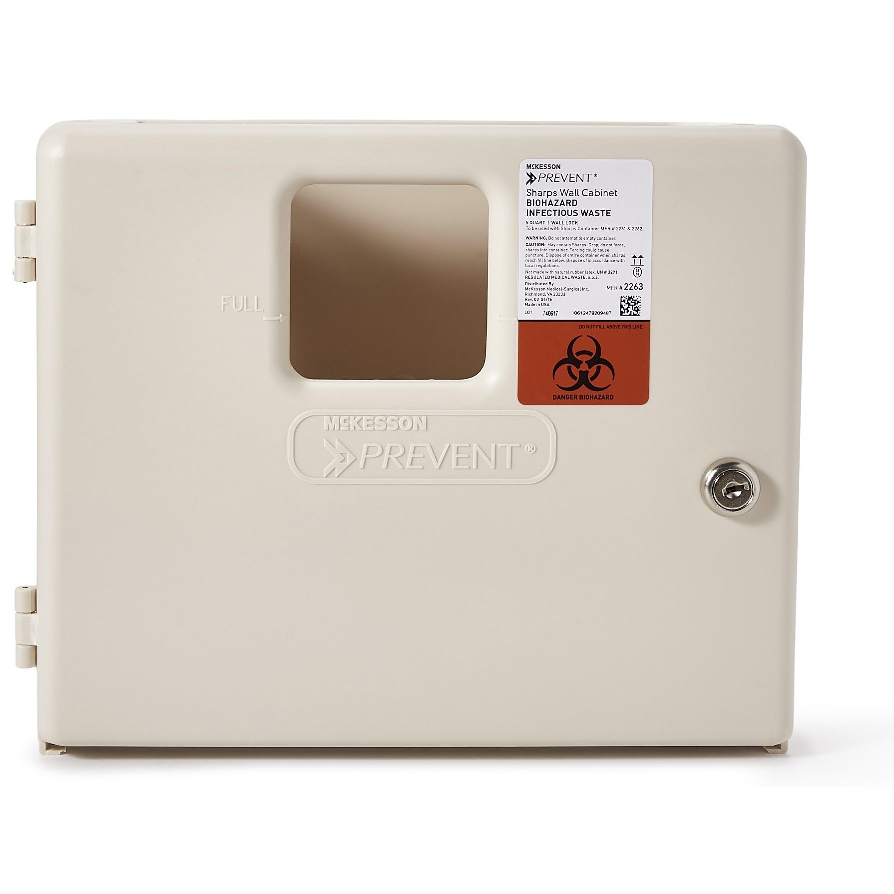 McKesson Prevent Sharps Wall Cabinet 2263 | Locking Wall Mount