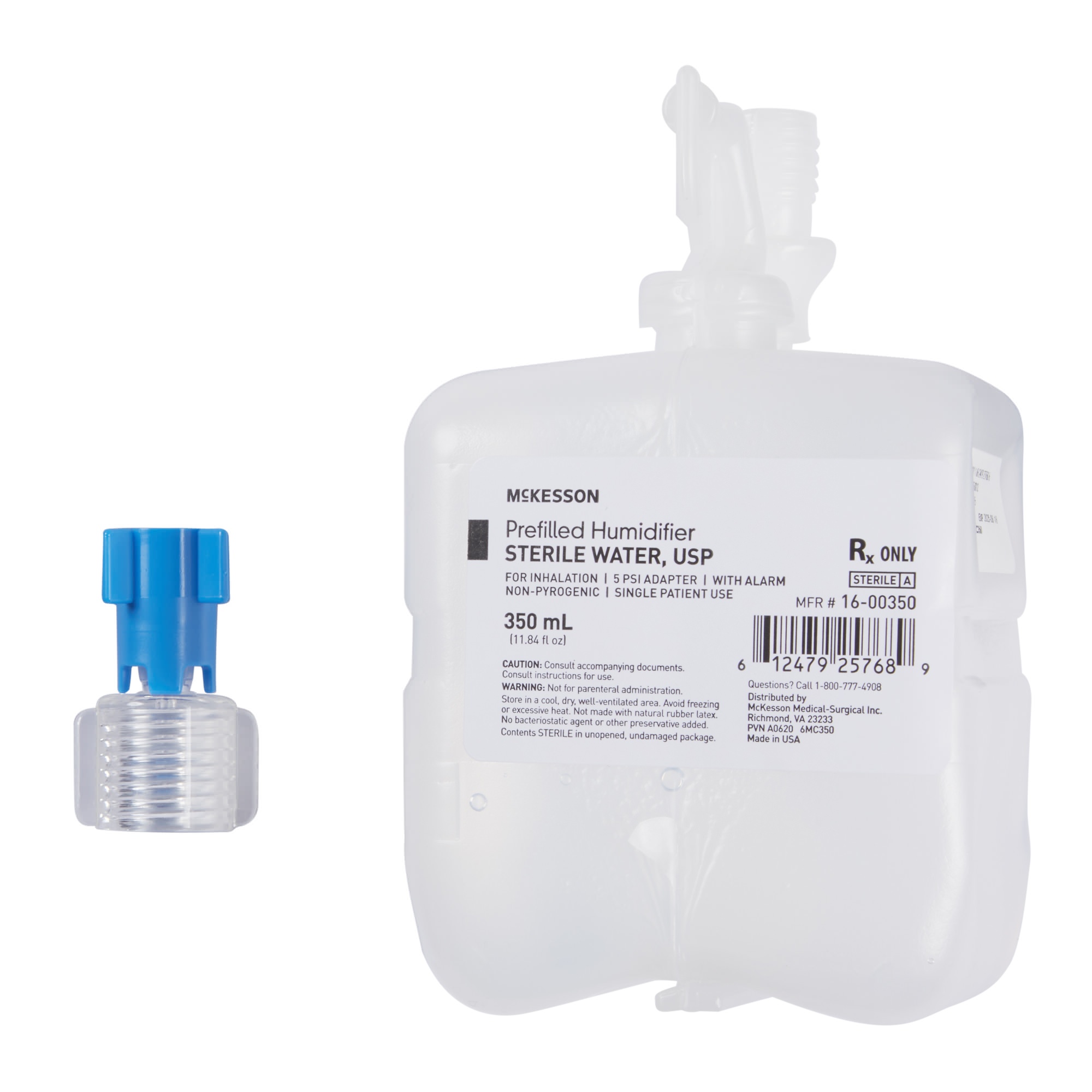 McKesson Humidifier Bottle with Adapter 350ml Sterile Water Universal - Main image