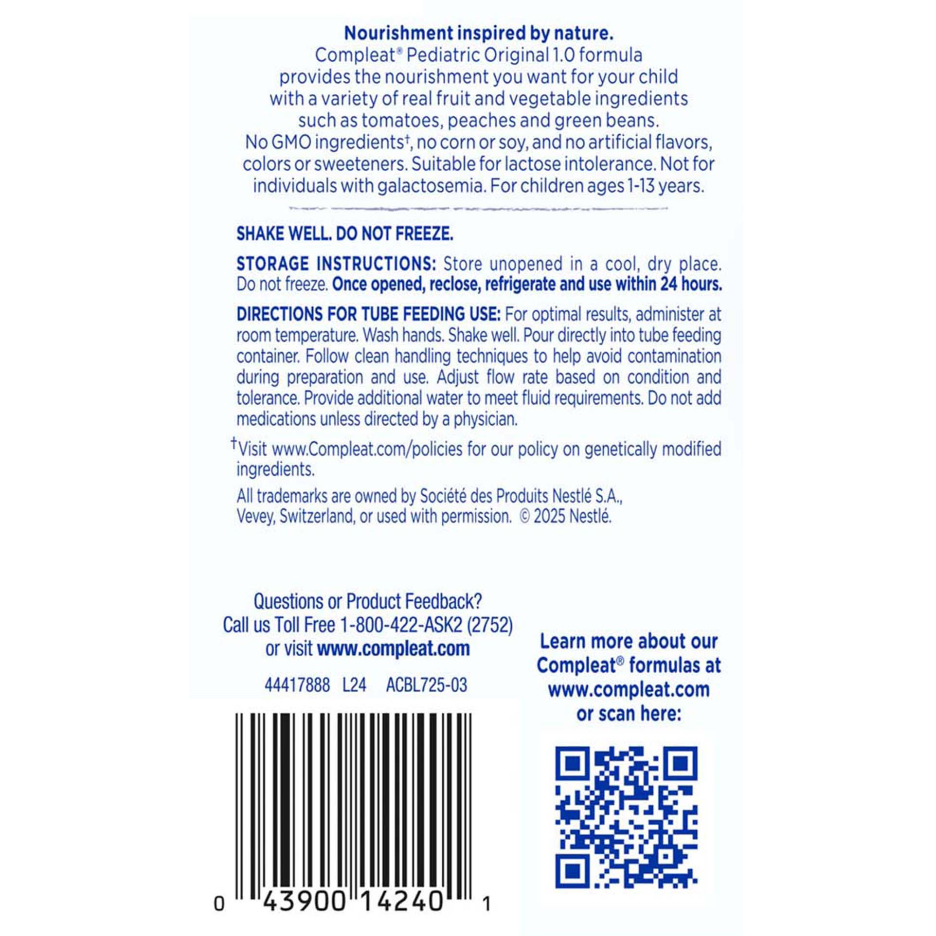 Compleat Pediatric Original 1.0 Milk-Protein Based Tube-Feeding Formula thumbnail 3