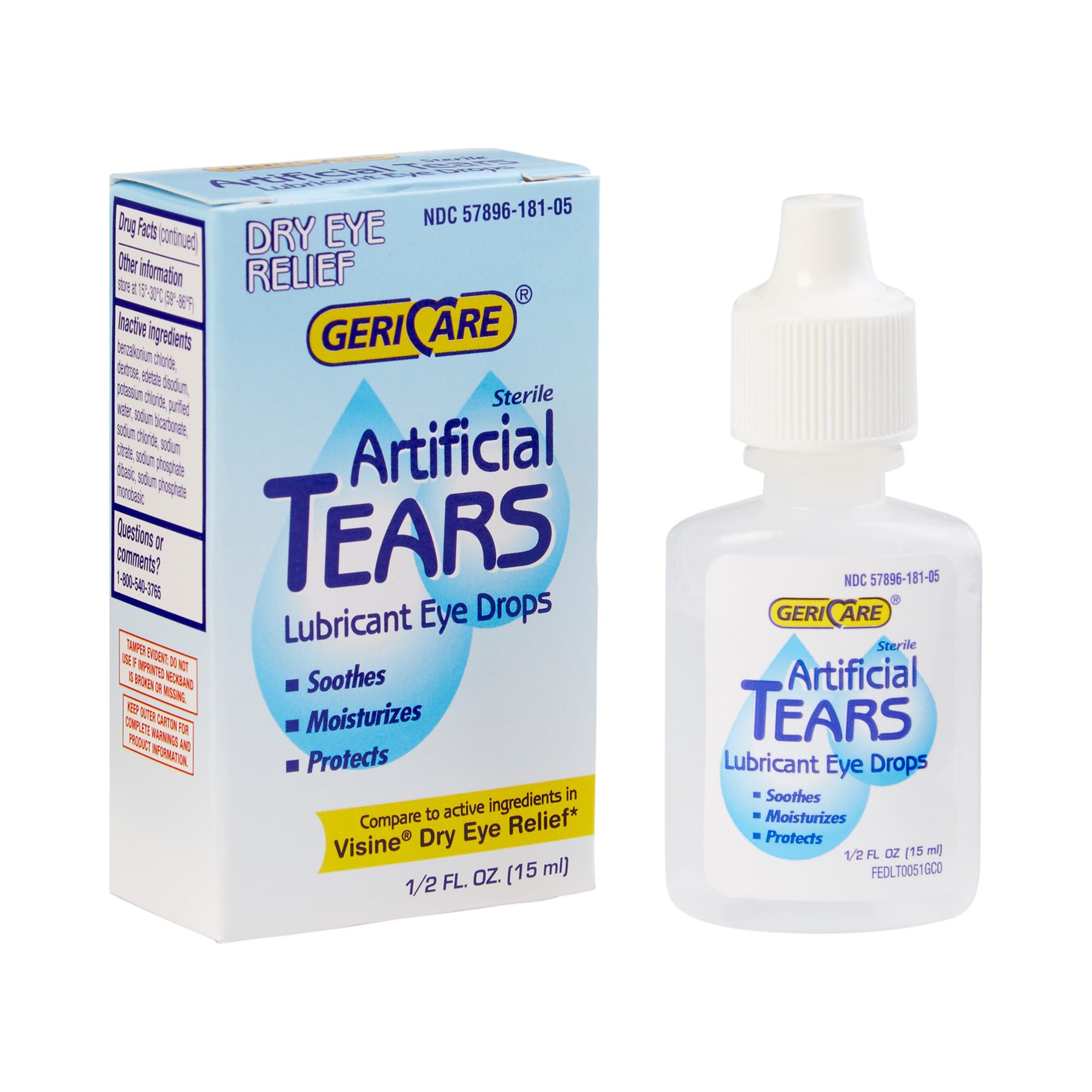GeriCare Sterile Artificial Tears Lubricant Eye Drops, 0.5 oz thumbnail 1