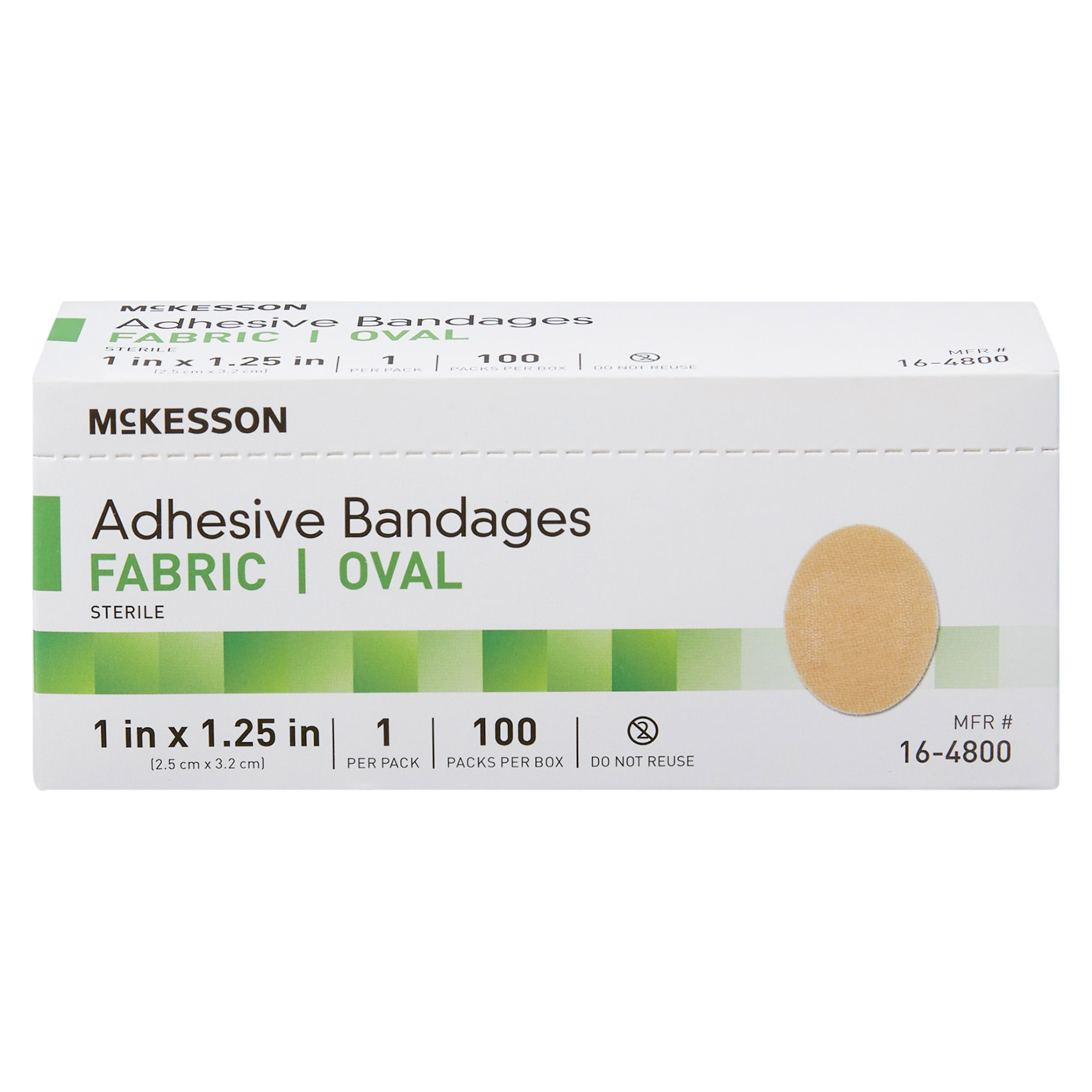 McKesson Adhesive Strip Tan 1 x 1-1/4 Inch Oval Sterile thumbnail 2