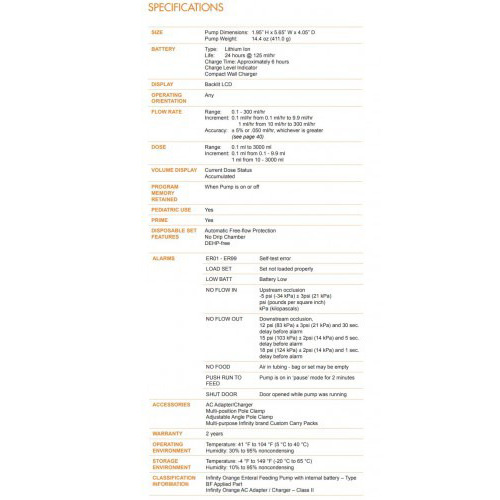 Moog Infinity Orange Enteral Feeding Pump Kit thumbnail 5
