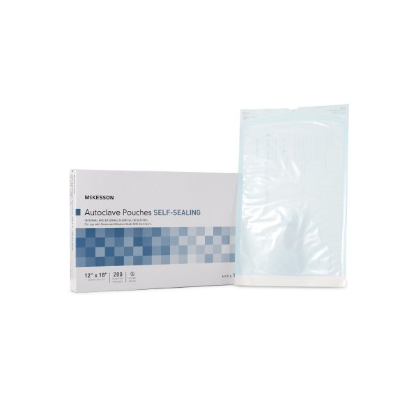 McKesson Sterilization Pouch Transparent, Blue-White thumbnail 1
