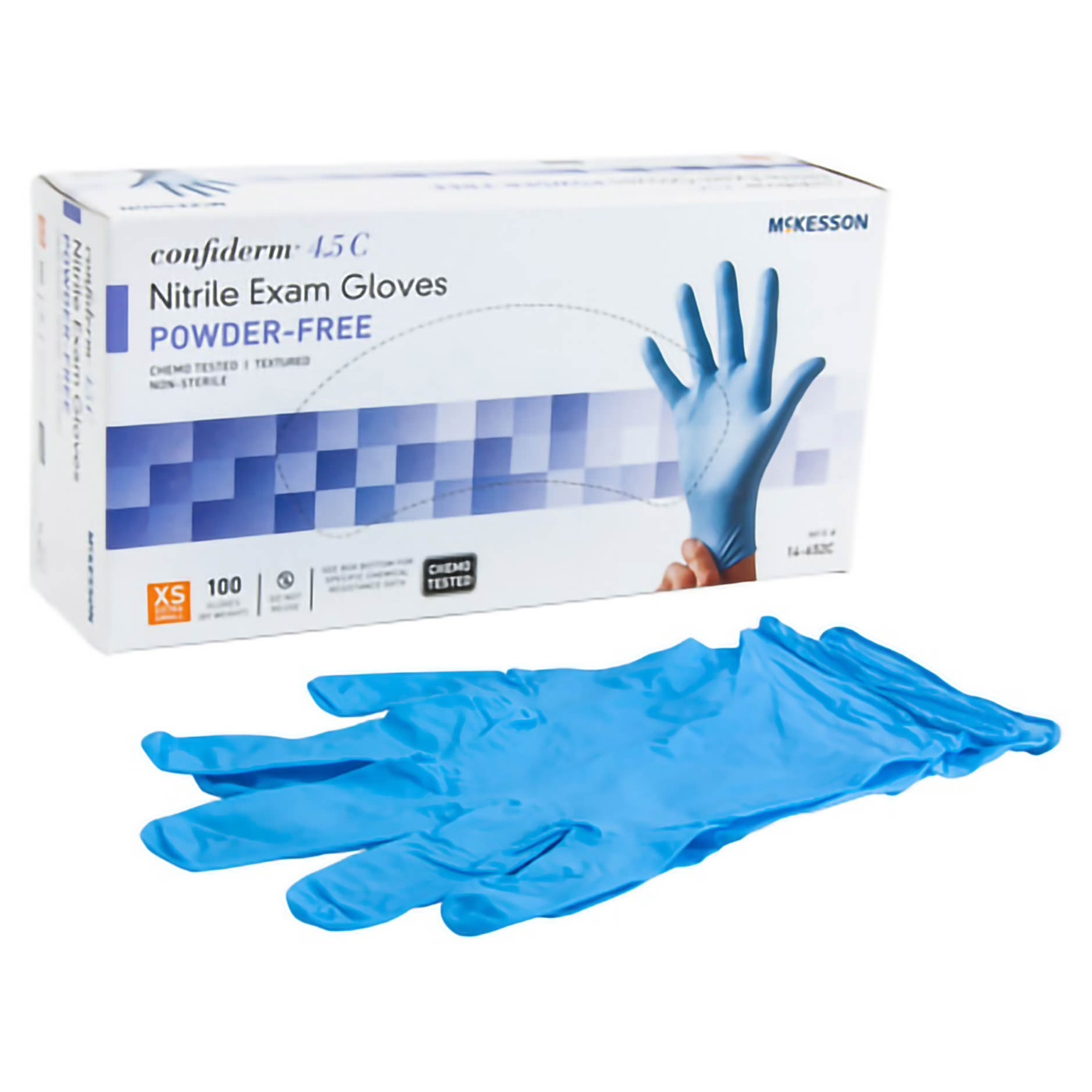 McKesson Confiderm 4.5C Nitrile Powder Free Exam Gloves - Main image