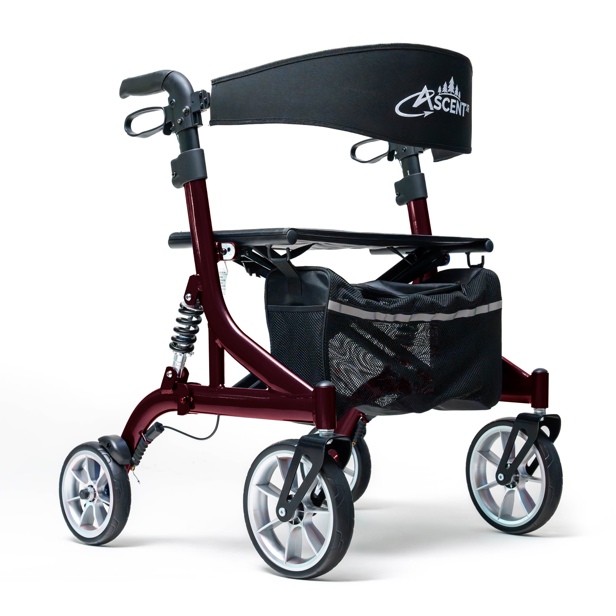 ProBasics Ascent XR Height Adjustable Euro-Style Rollator, BrandyWine thumbnail 1
