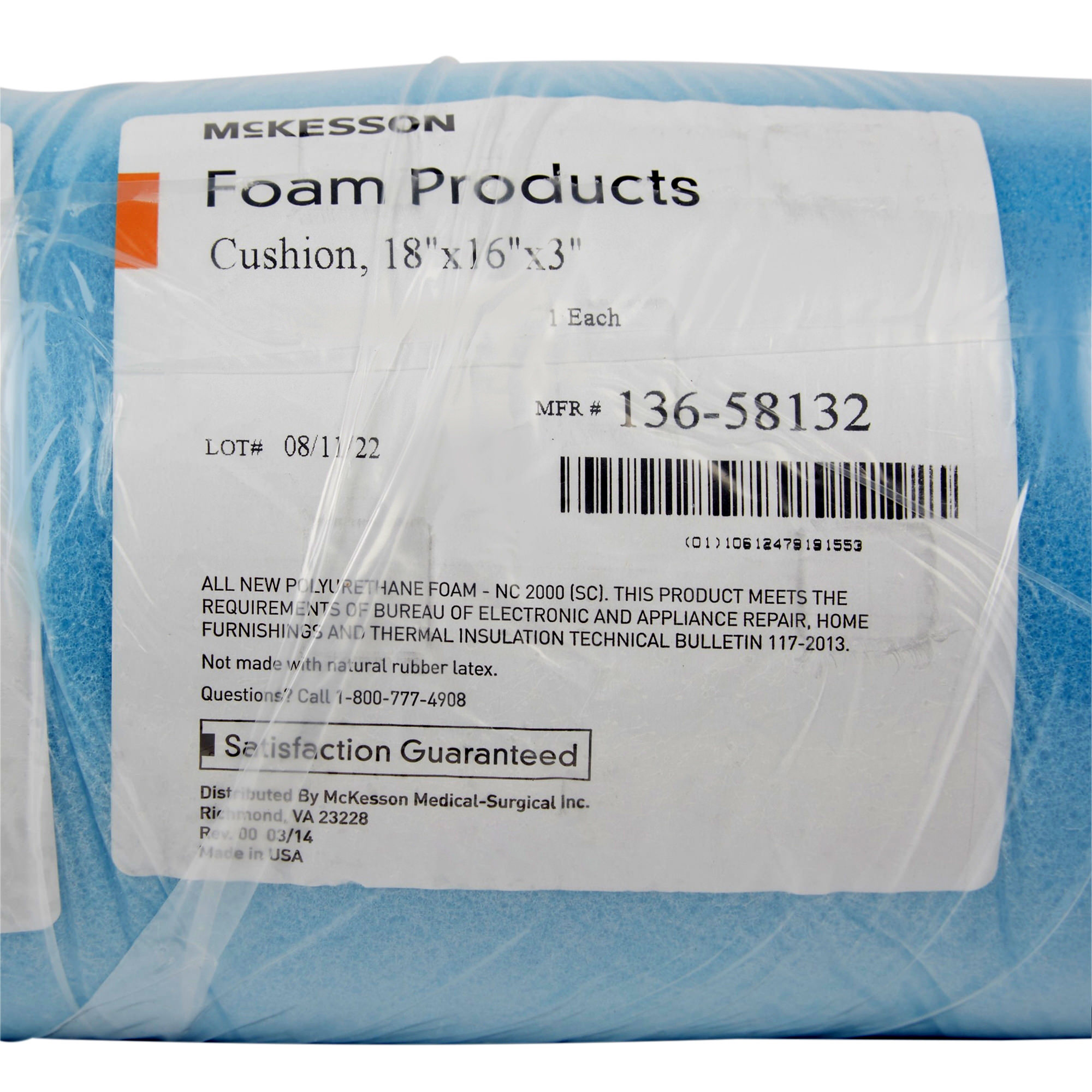 McKesson Seat Cushion Without Cover, 18 W x 16 D x 3 H Inch thumbnail 4