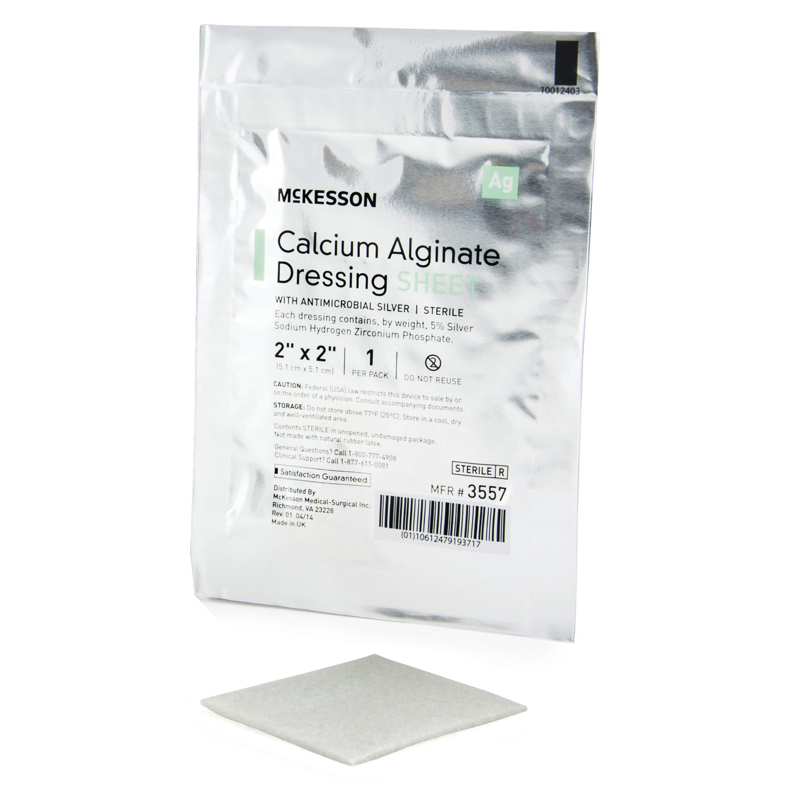 mckesson calcium alginate dressing with antimicrobial silver Silver Alginate Dressing McKesson Non-adhesive