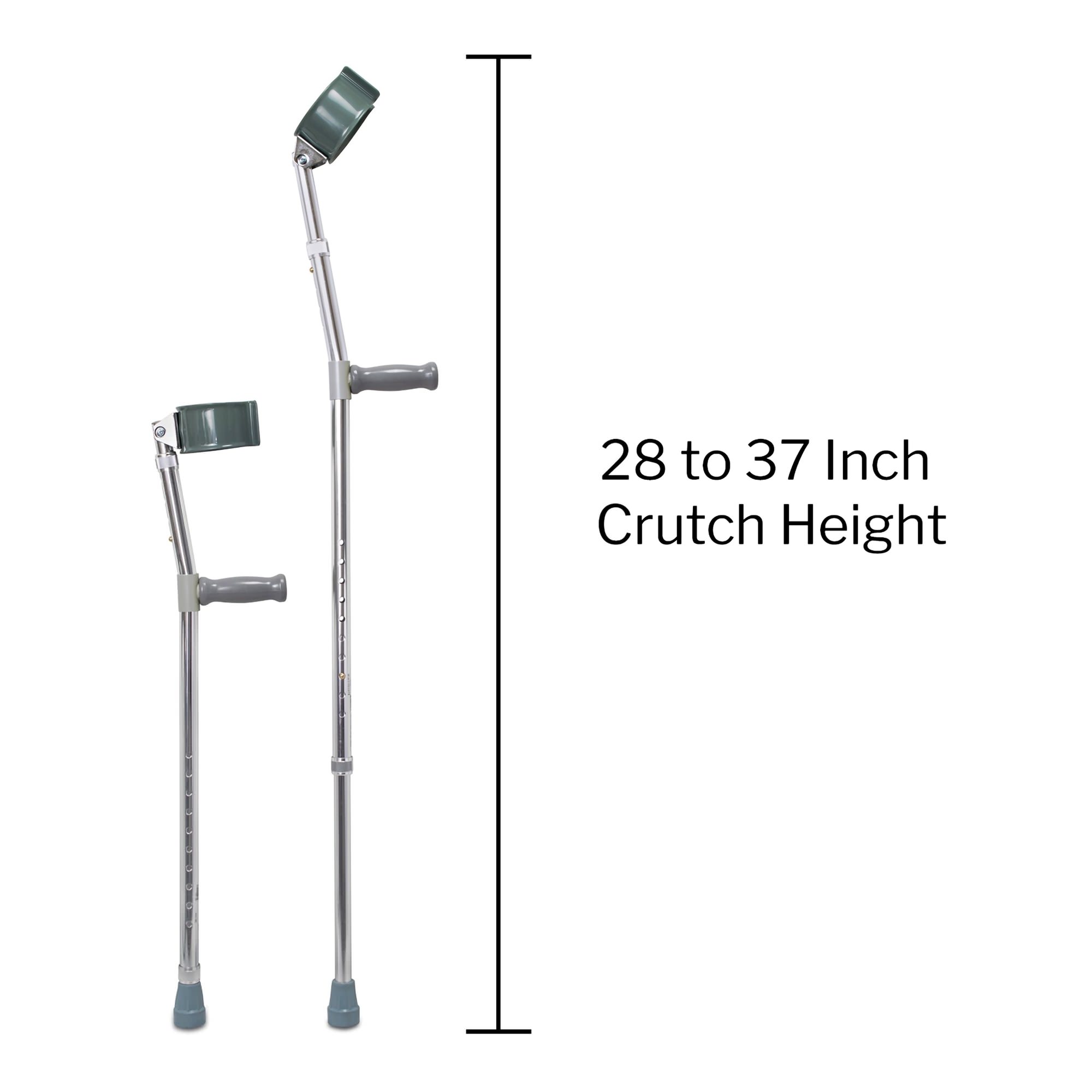 McKesson Push Button Adjustment Steel Frame Forearm Crutches, Adult thumbnail 3