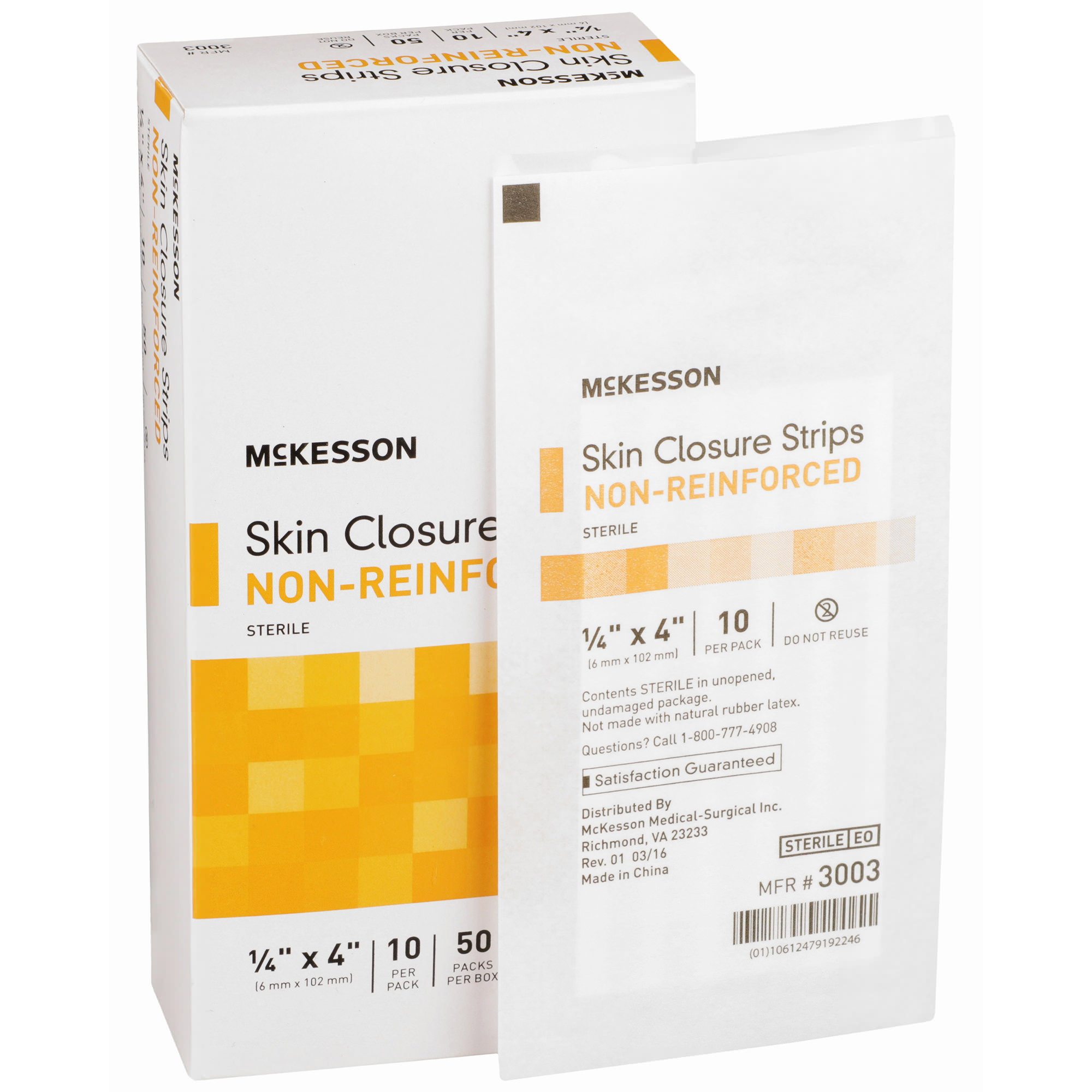 McKesson Skin Closure Strip 1/4 x 4 Inch, Sterile - Main image