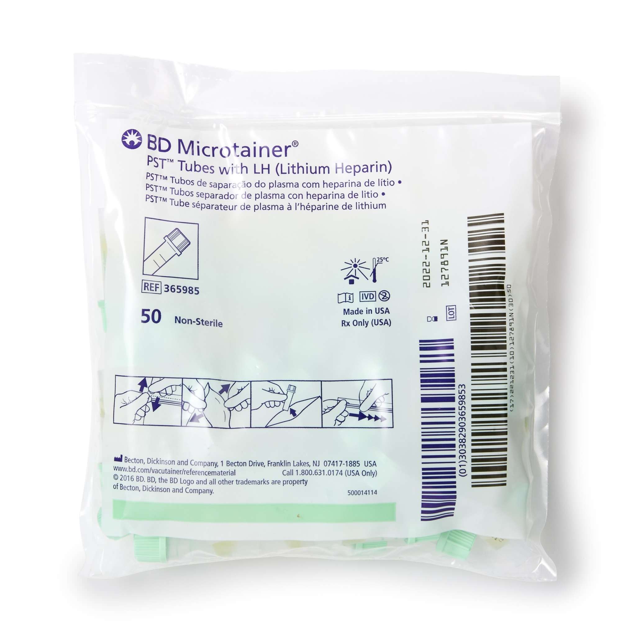 BD Microtainer Capillary Blood Collection Tube, Lithium Heparin Separator Gel thumbnail 2
