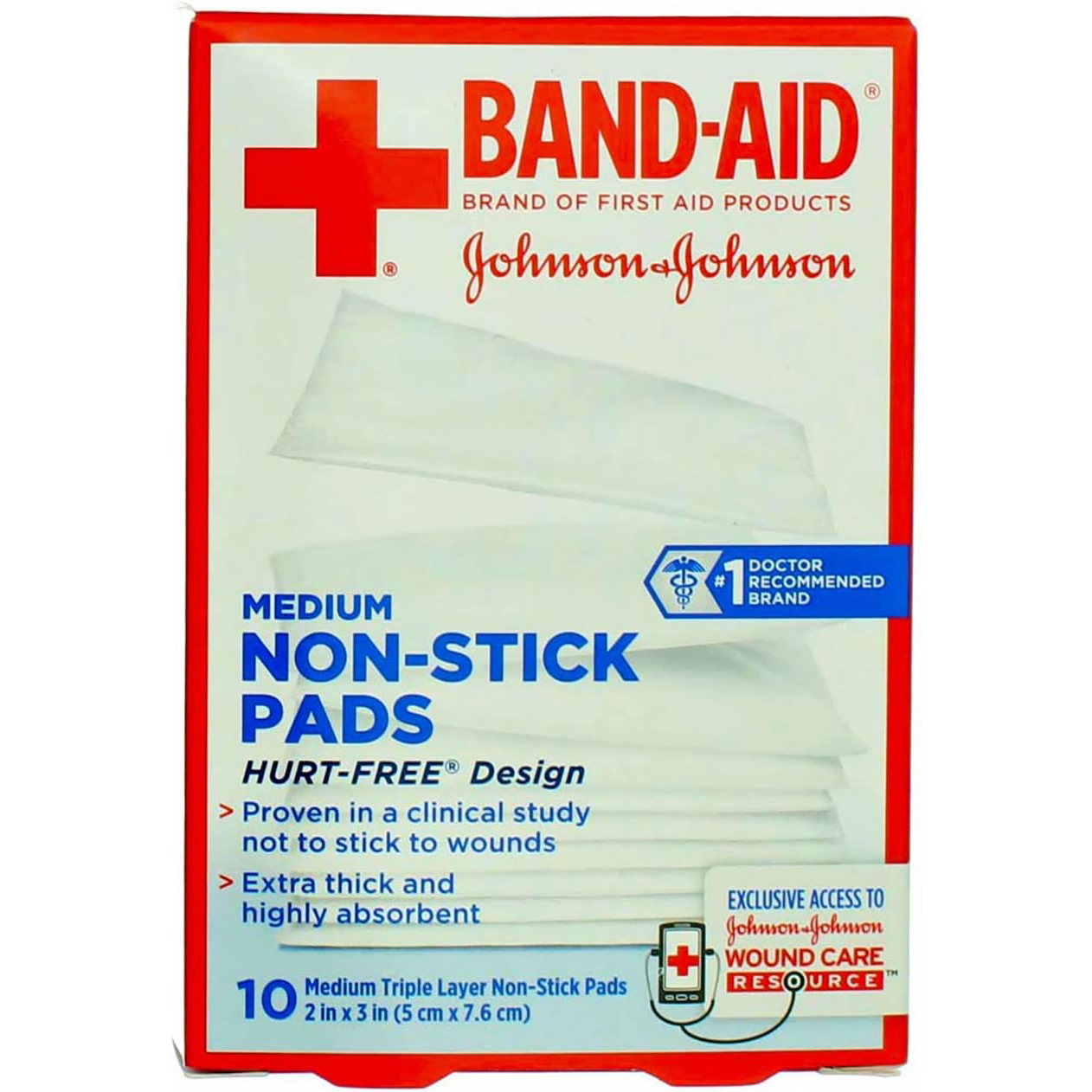 Band-Aid Adhesive Pad Med  AOS 10ct product package