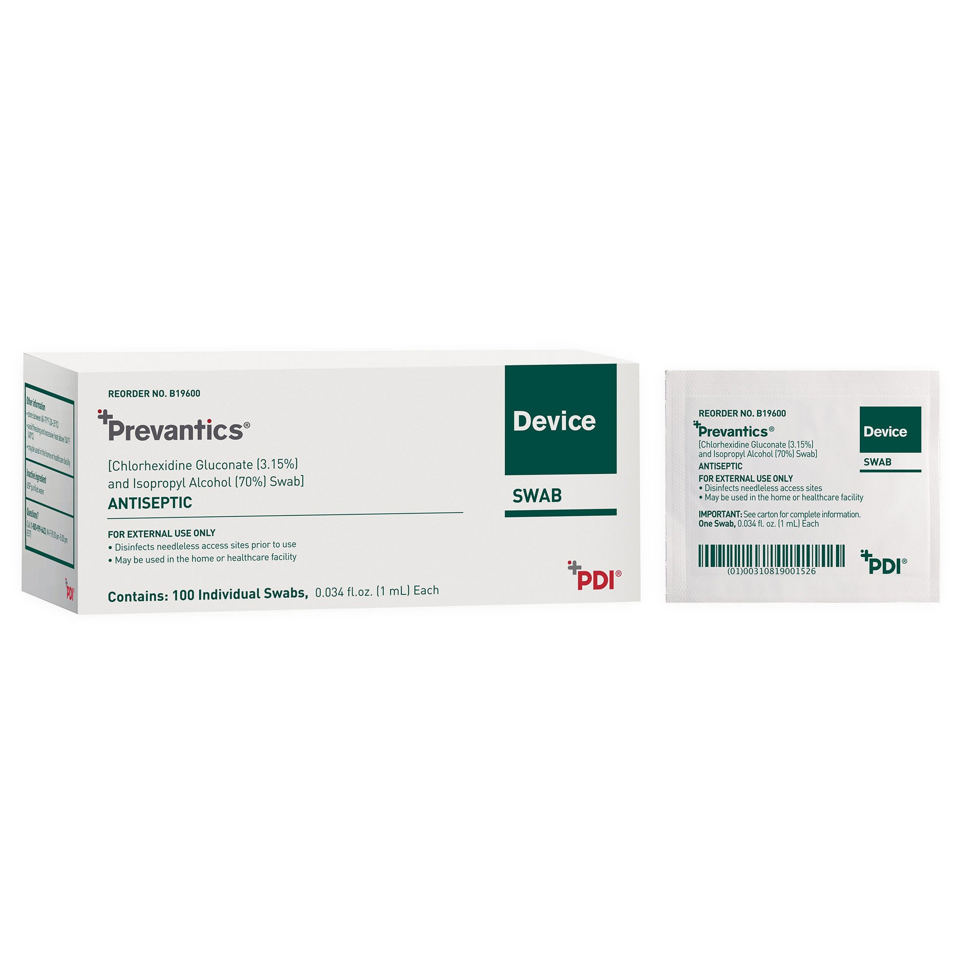 Prevantics Chlorhexidine Gluconate Device Swab