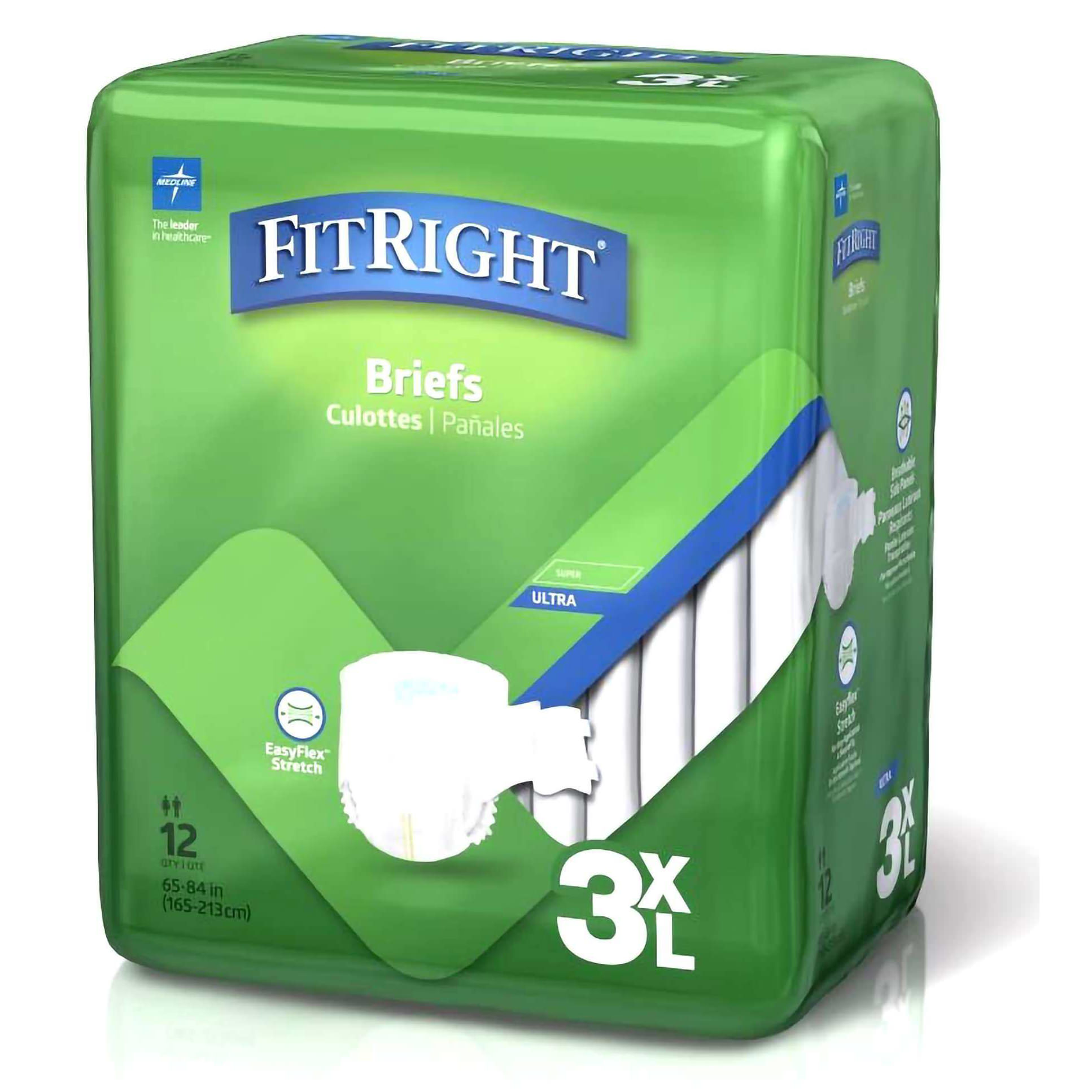 Medline FitRight 3XL Disposable Bariatric Briefs thumbnail 3