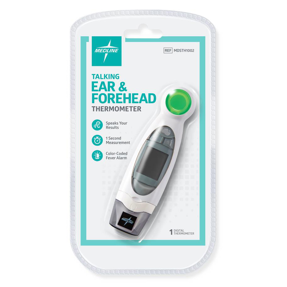 Medline Talking Ear and Forehead Thermometer for Home Use