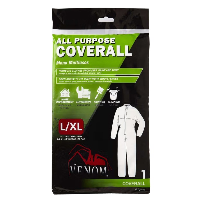 Medline All-Purpose Coveralls, L-XL, 24/Case - VENCV200