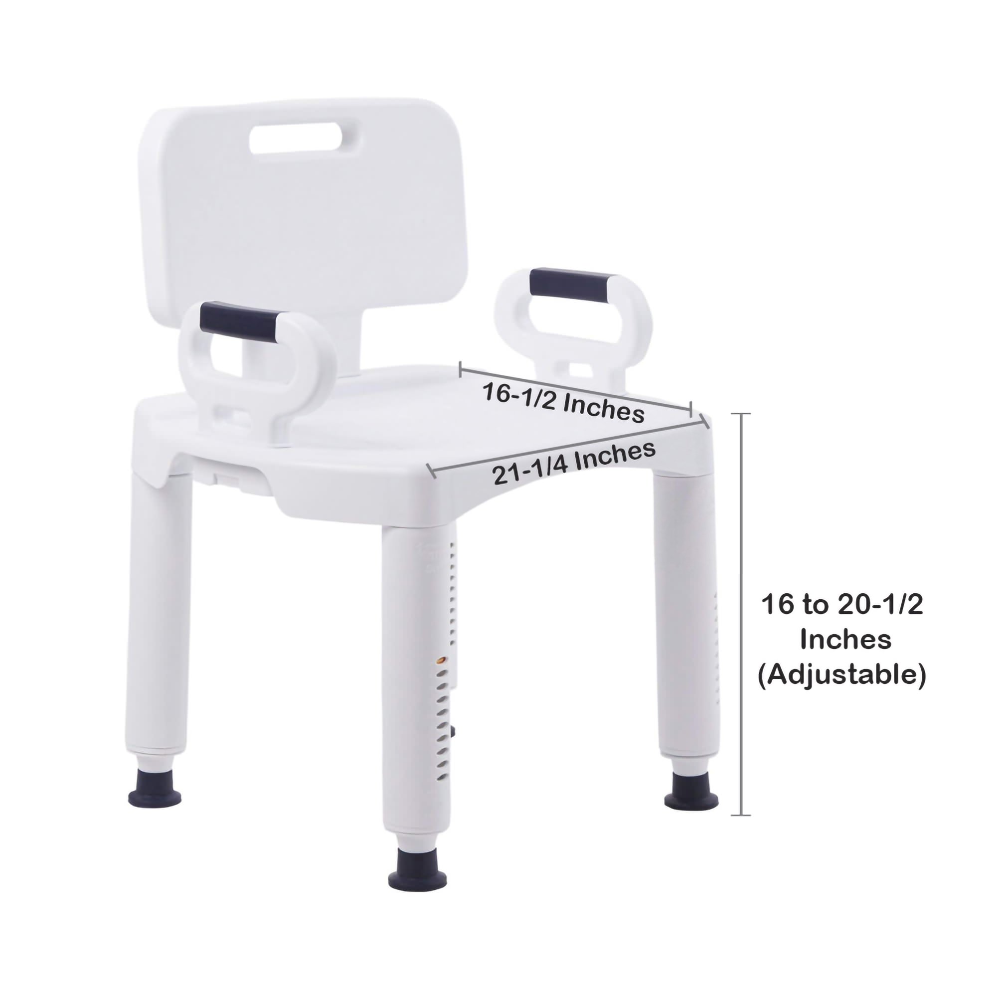 McKesson Removable Arm Rail Bath Bench, White thumbnail 3