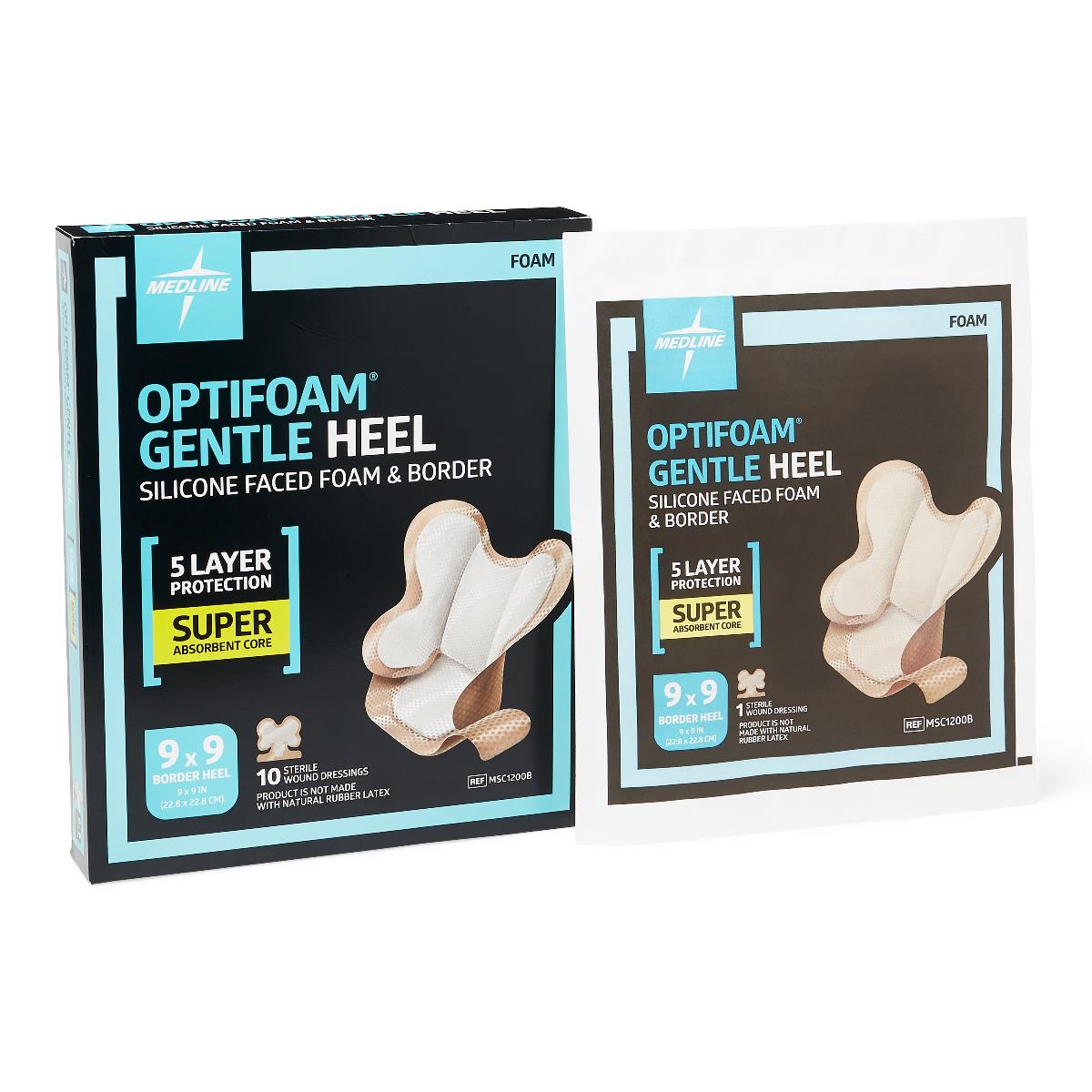Optifoam Sterile Gentle Heel Silicone-faced Foam Dressing