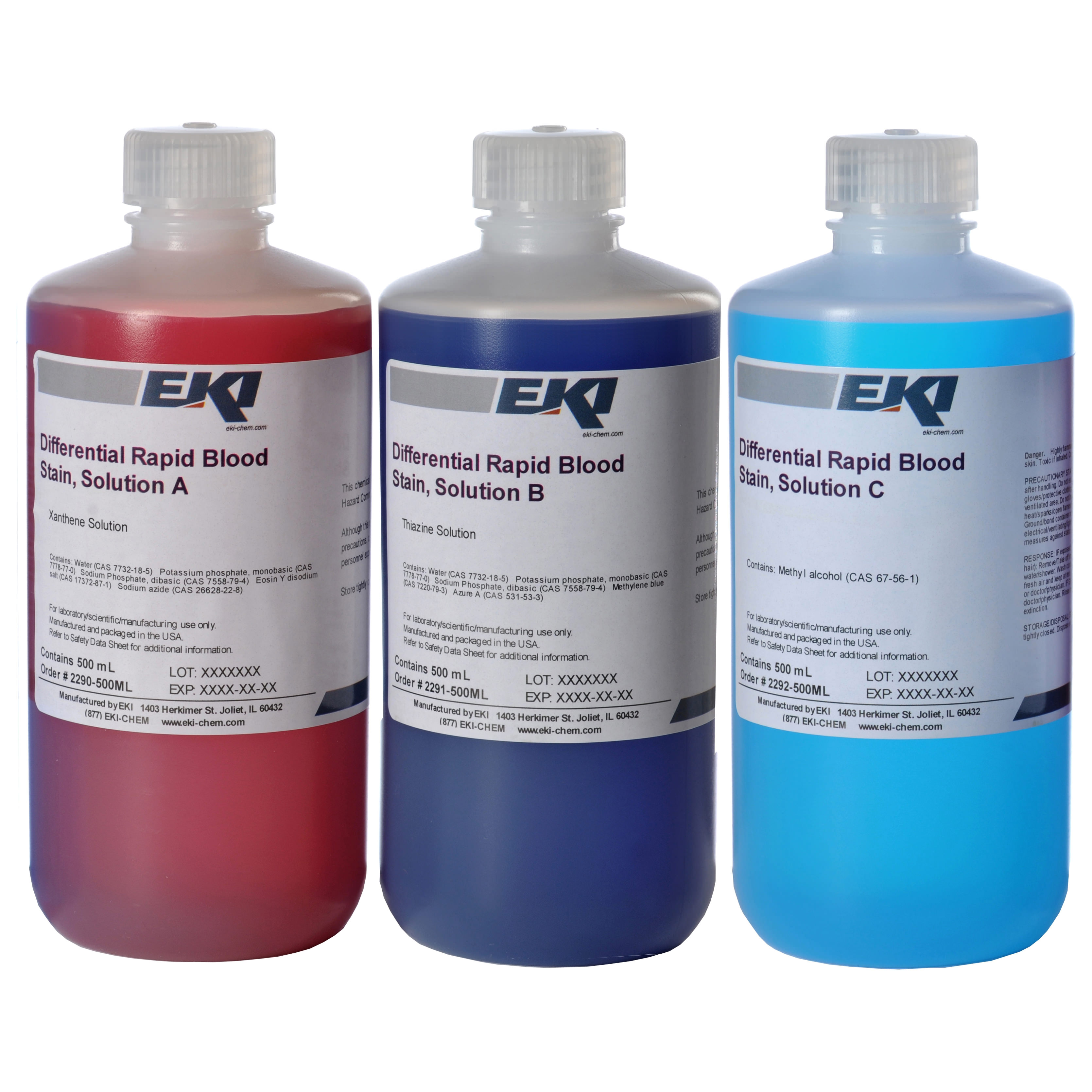 Rapi Diff Stain Differential Rapid Stain Kit, 500 ml - Case of 3 | EK Industries
