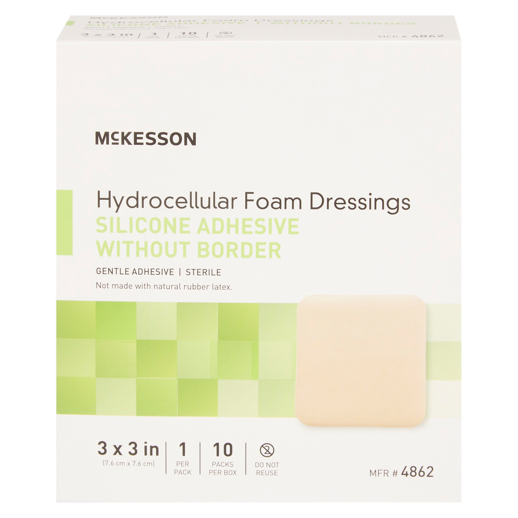 McKesson Silicone Foam Dressing Film Backing Tan Square Sterile thumbnail 3