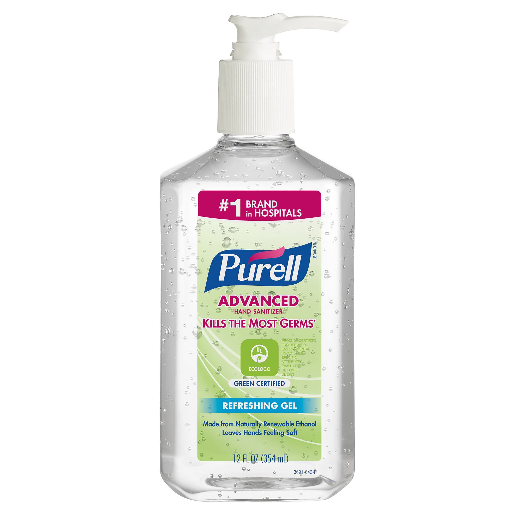 PURELL Advanced Hand Sanitizer Green Certified Gel, 12 oz Bottle