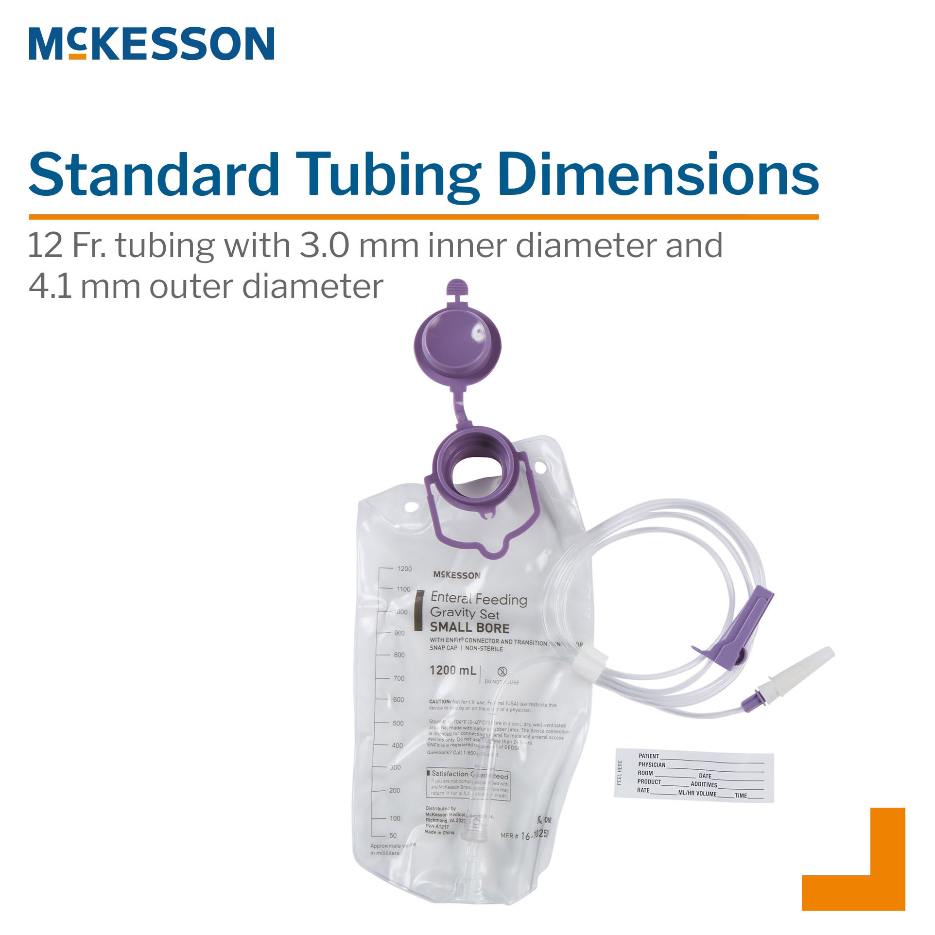 McKesson Gravity Feeding Bag Set with ENFit Connector thumbnail 3