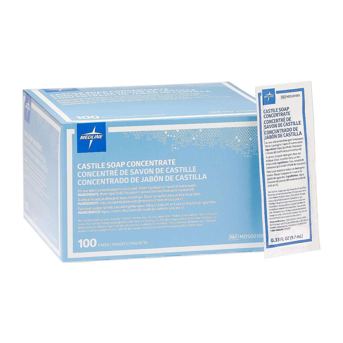 Medline Castile Soap Concentrate, 0.33 oz Packet - Main image