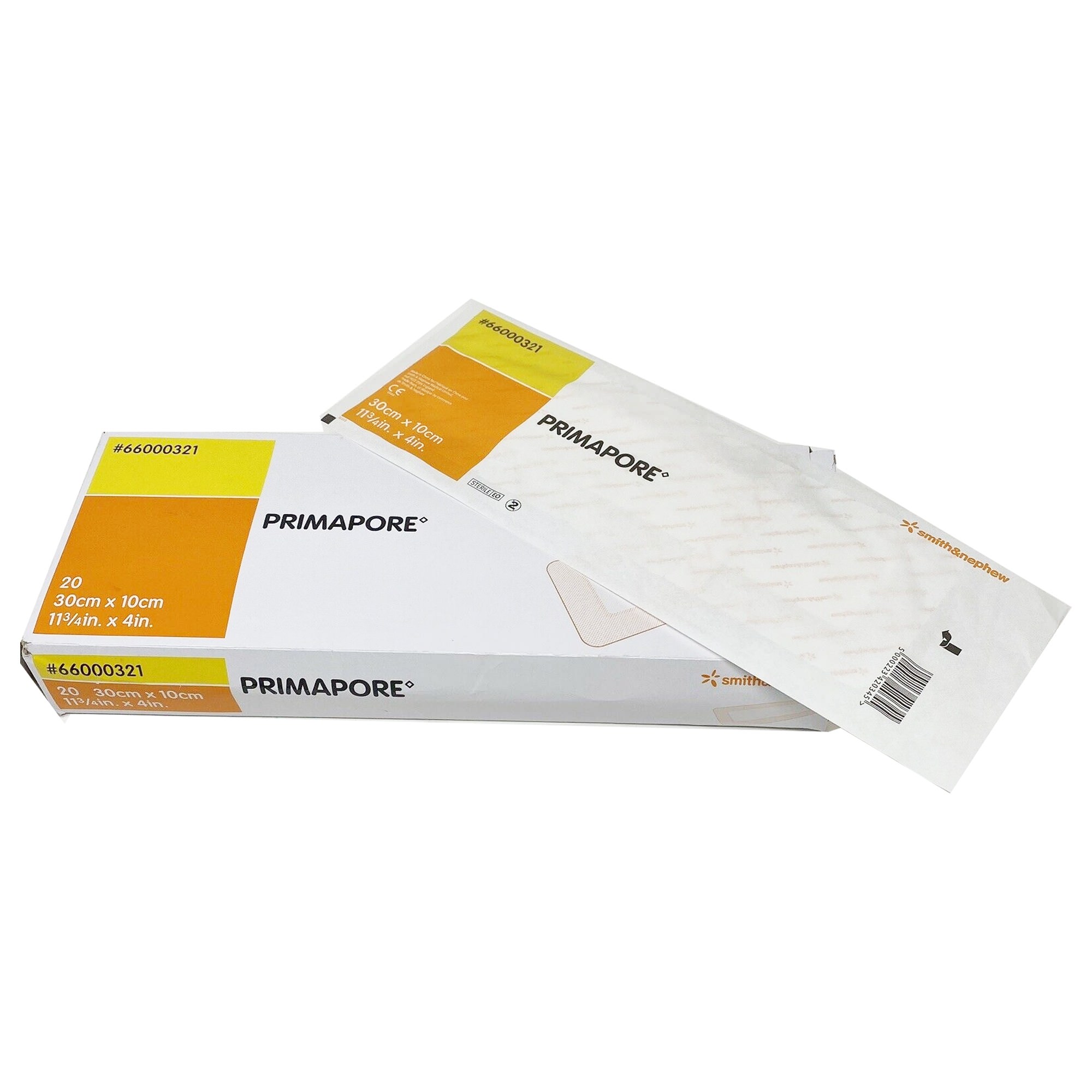 Primapore Adhesive Dressing, 4 x 11-3/4 Inch, White, Sterile - Case of 200