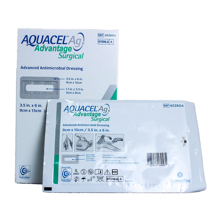 convatec silver dressing Aquacel Ag Advantage Surgical 3-1/2 X 4 Inch Wound Dressing - 422603