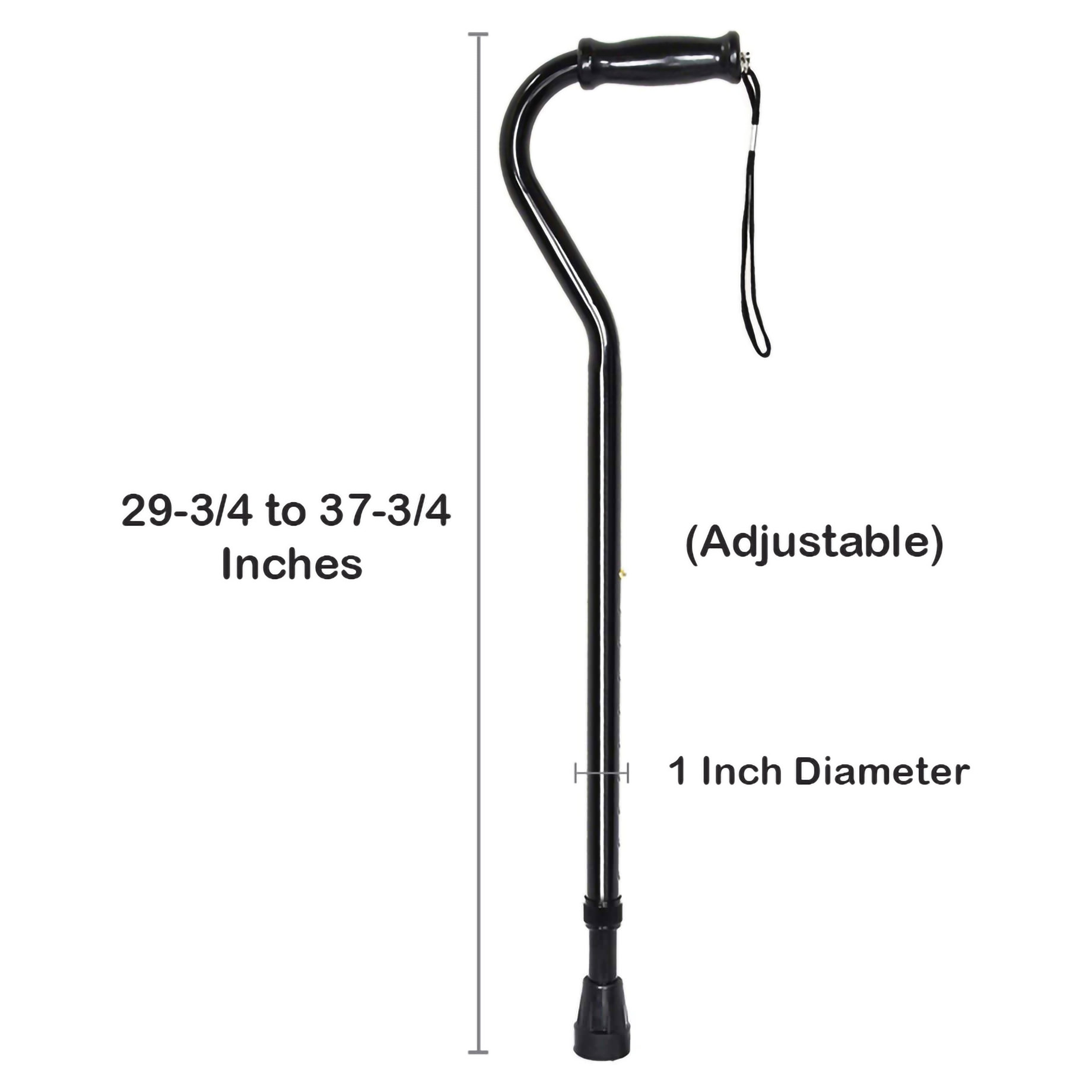 McKesson Black Heavy-Duty Offset-Handle Steel Cane thumbnail 4