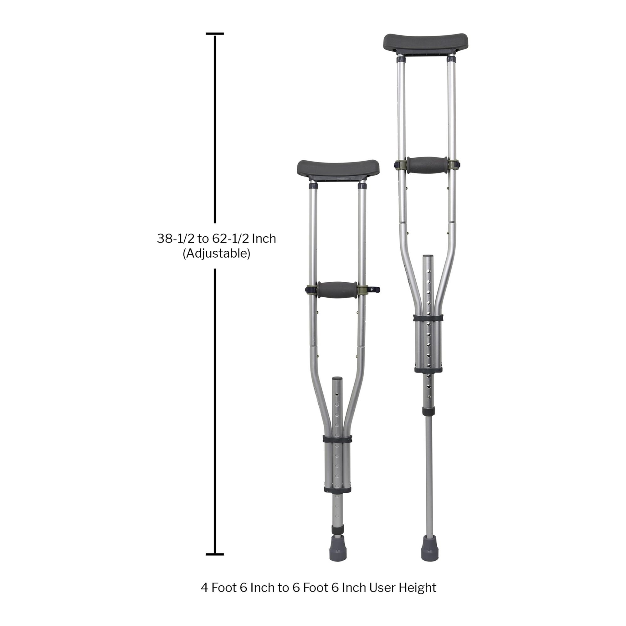 McKesson Universal Quick-Adjust Aluminum Underarm Crutches thumbnail 3