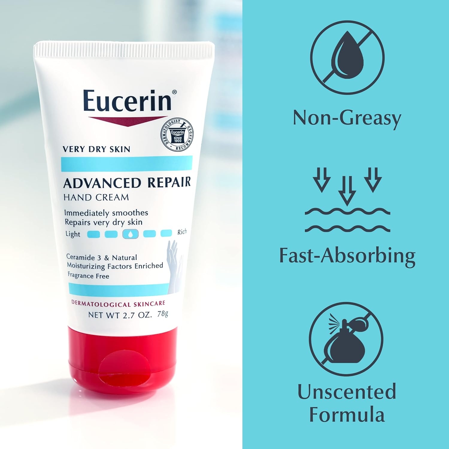 Eucerin Advanced Repair Hand Moisturizer Cream, 2.7 oz thumbnail 7
