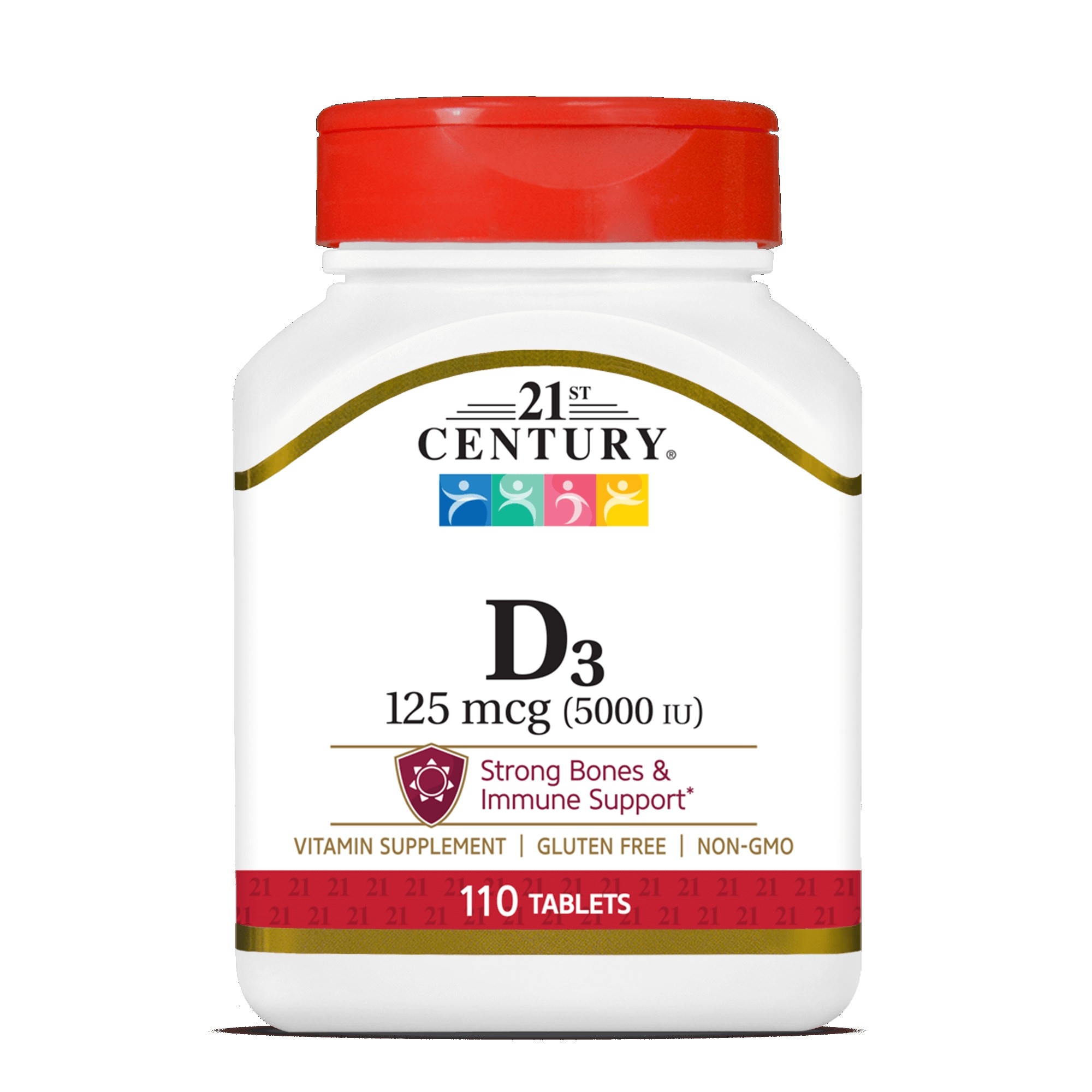 21st Century Vitamin D3 Tablets, 125 mcg - Bottle of 110