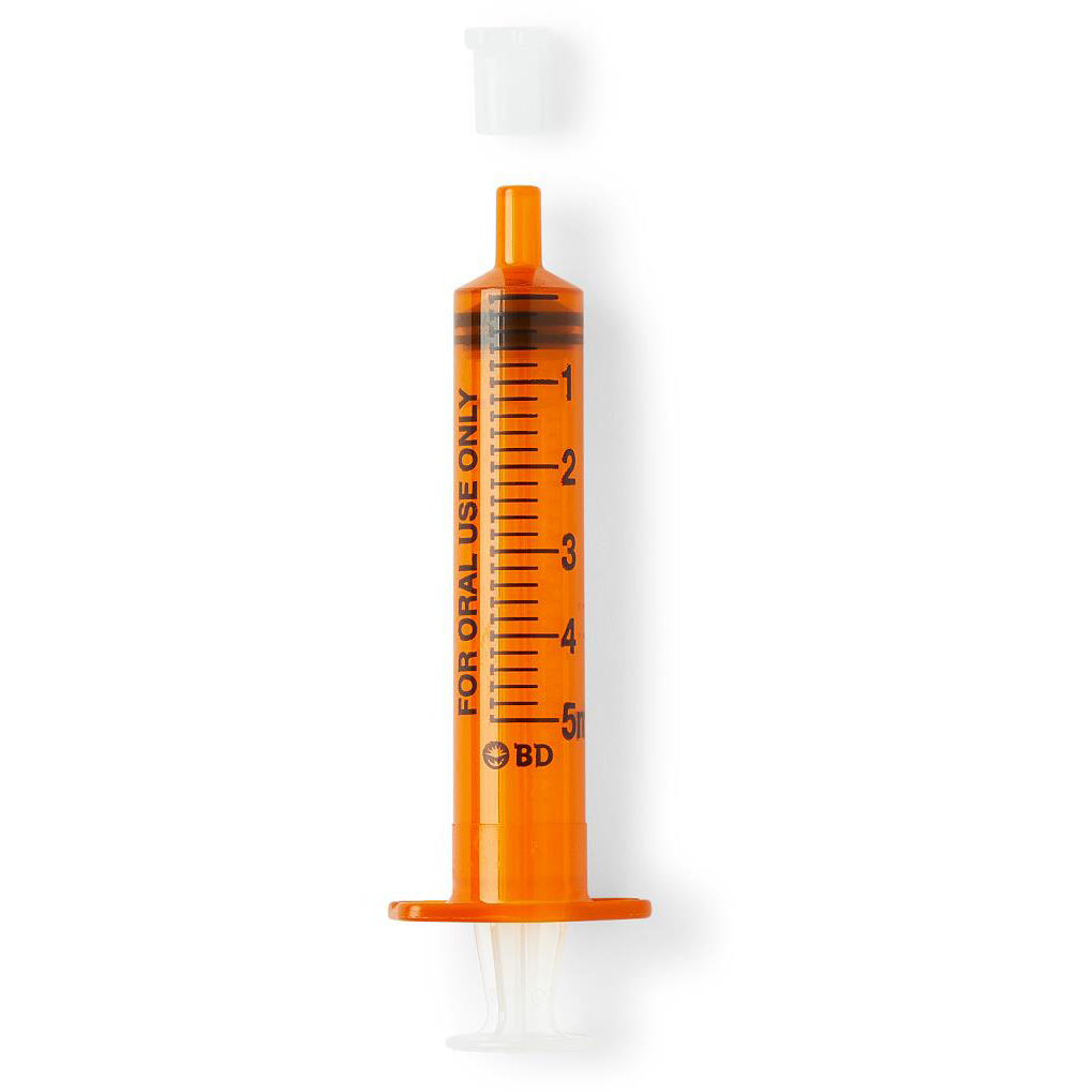BD Oral Syringe with Tip Cap|Amber