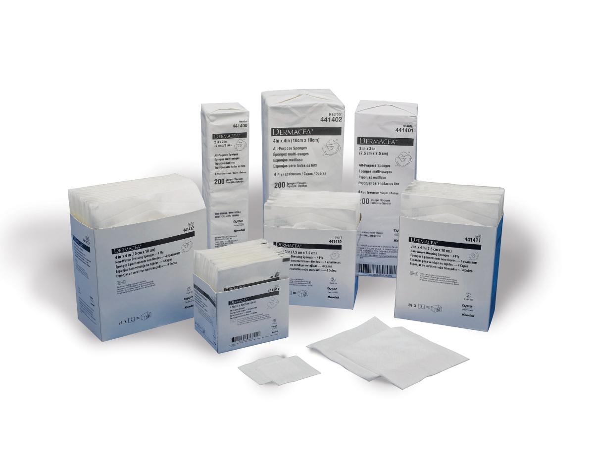 Dermacea 4 Ply Non-woven Sponges 4x4 Inch, Non-Sterile Box