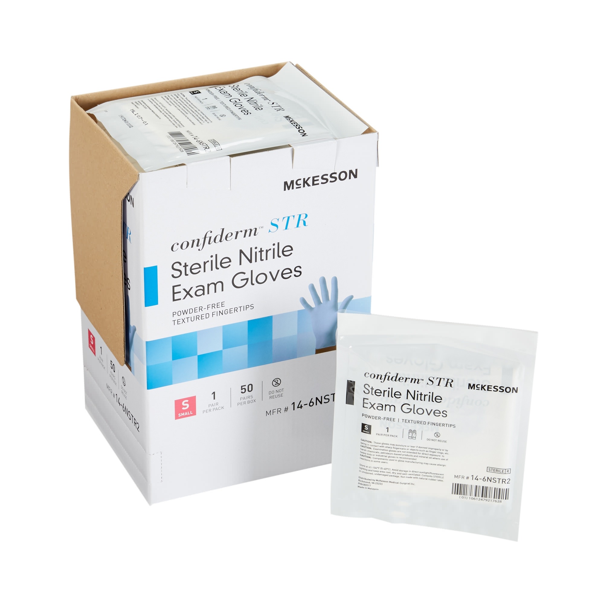McKesson Confiderm STR Nitrile Powder Free Exam Gloves - Main image