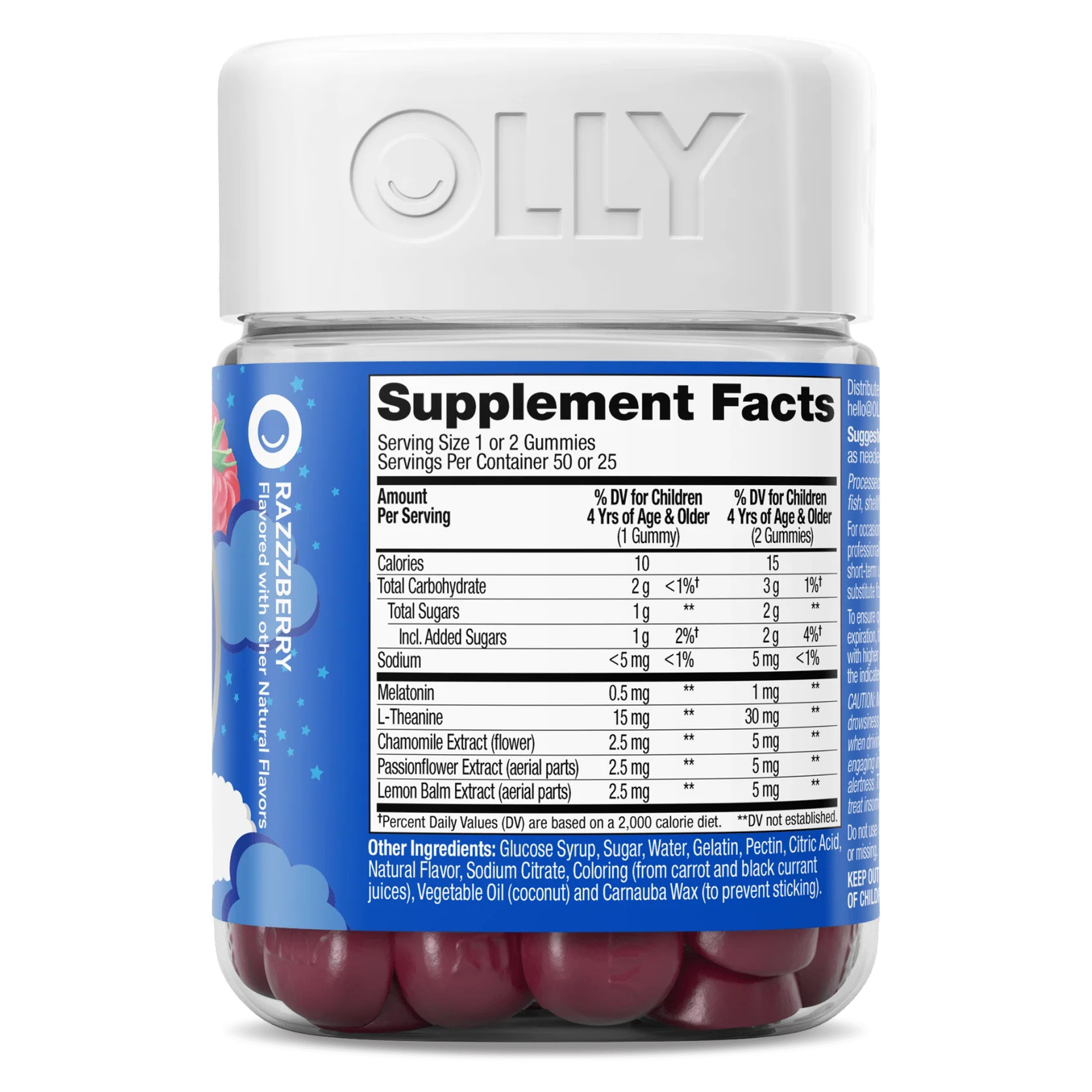 OLLY Kids Sleep L-Theanine, Melatonin and Botanicals Supplement Gummies - Bottle of 50 thumbnail 2