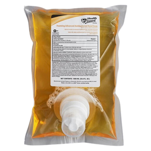 HealthGuard Antibacterial Foaming Soap Dispenser Refill, 1000 mL - Case of 6 - Main image