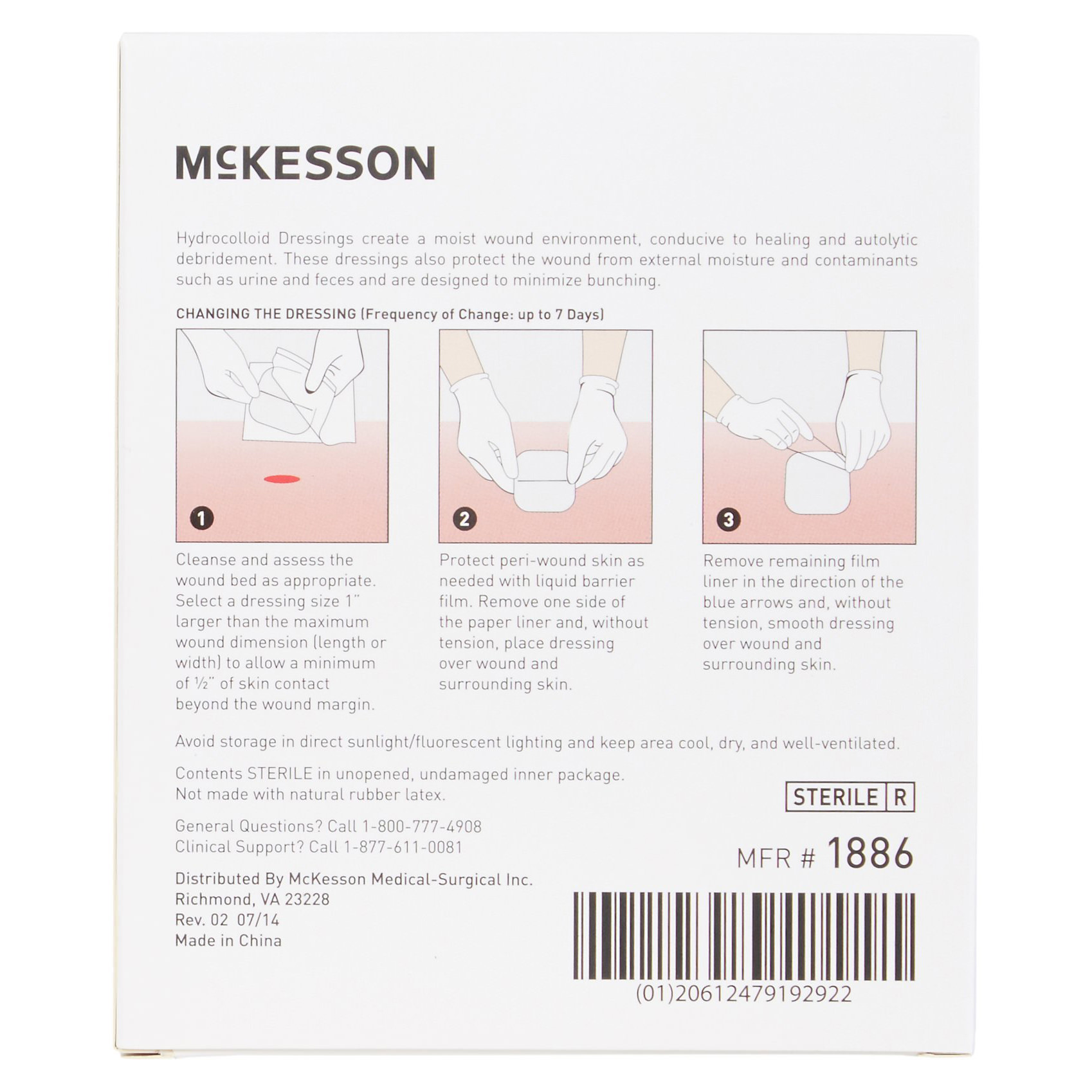 McKesson Hydrocolloid Dressing With Film Backing thumbnail 5