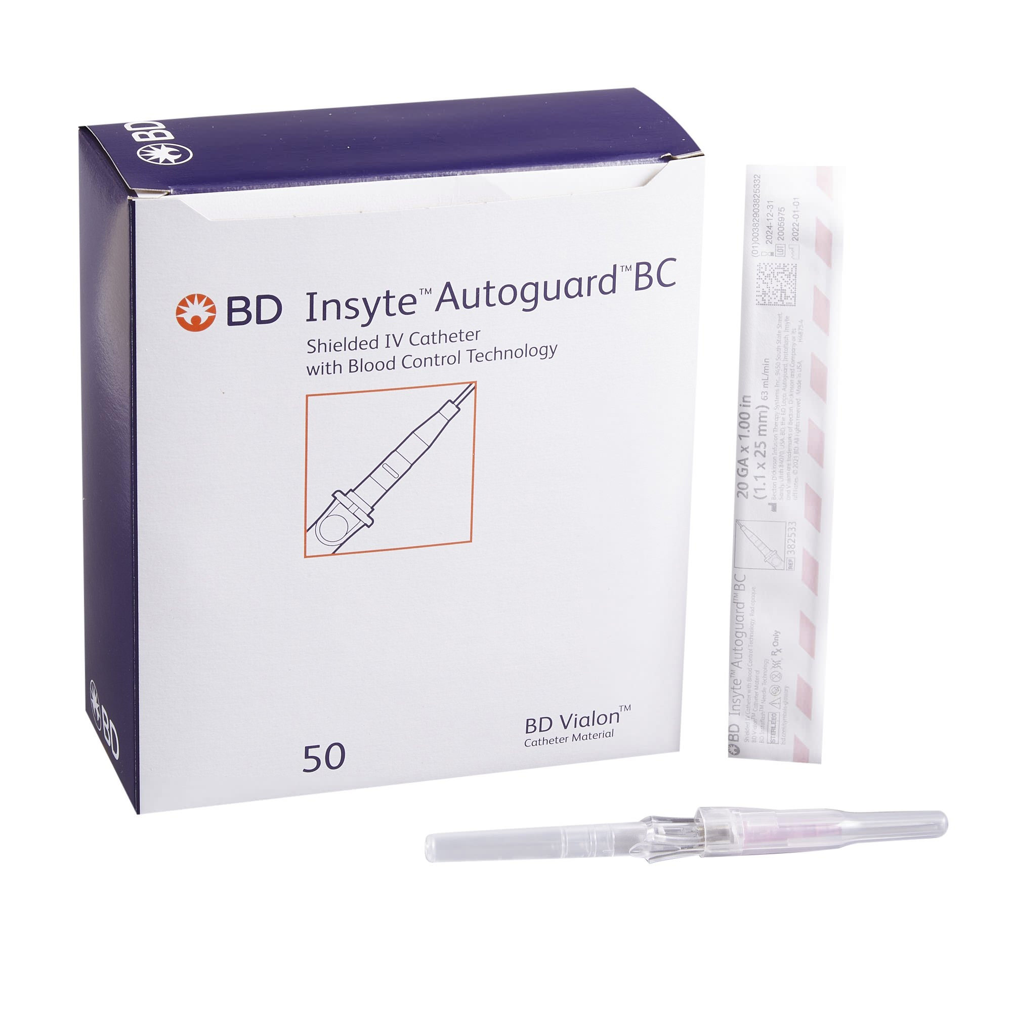 BD Insyte Autoguard BC Peripheral IV Catheter with Straight Hub thumbnail 1