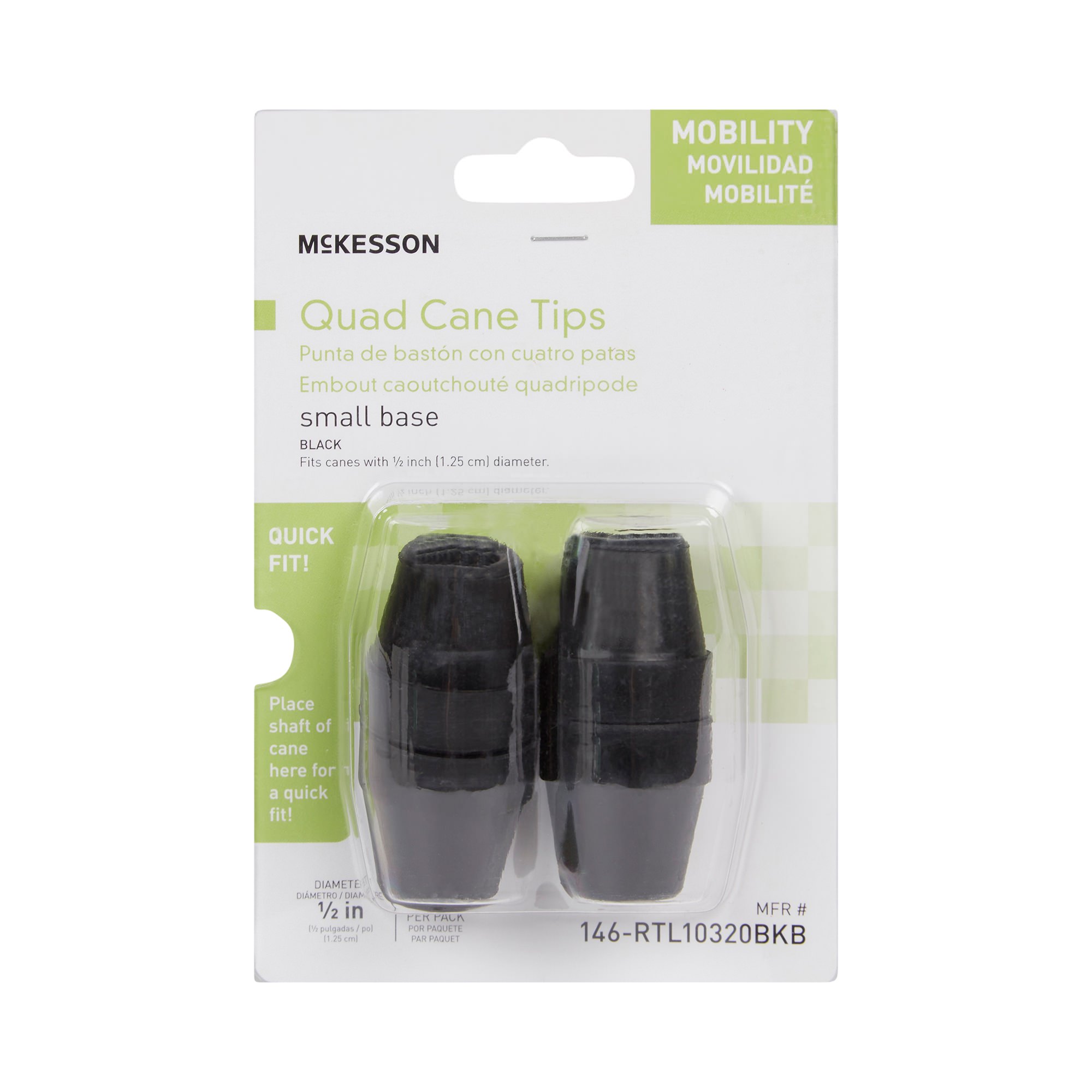 McKesson Black Rubber Cane Tip thumbnail 2