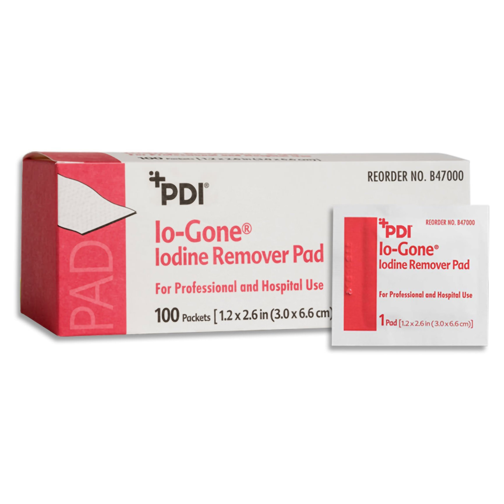 PDI Io-Gone Iodine Removal Prep Pad, 	1-1/4 X 2-5/8 Inch