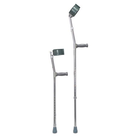 McKesson Push Button Adjustment Steel Frame Forearm Crutches, Adult thumbnail 1