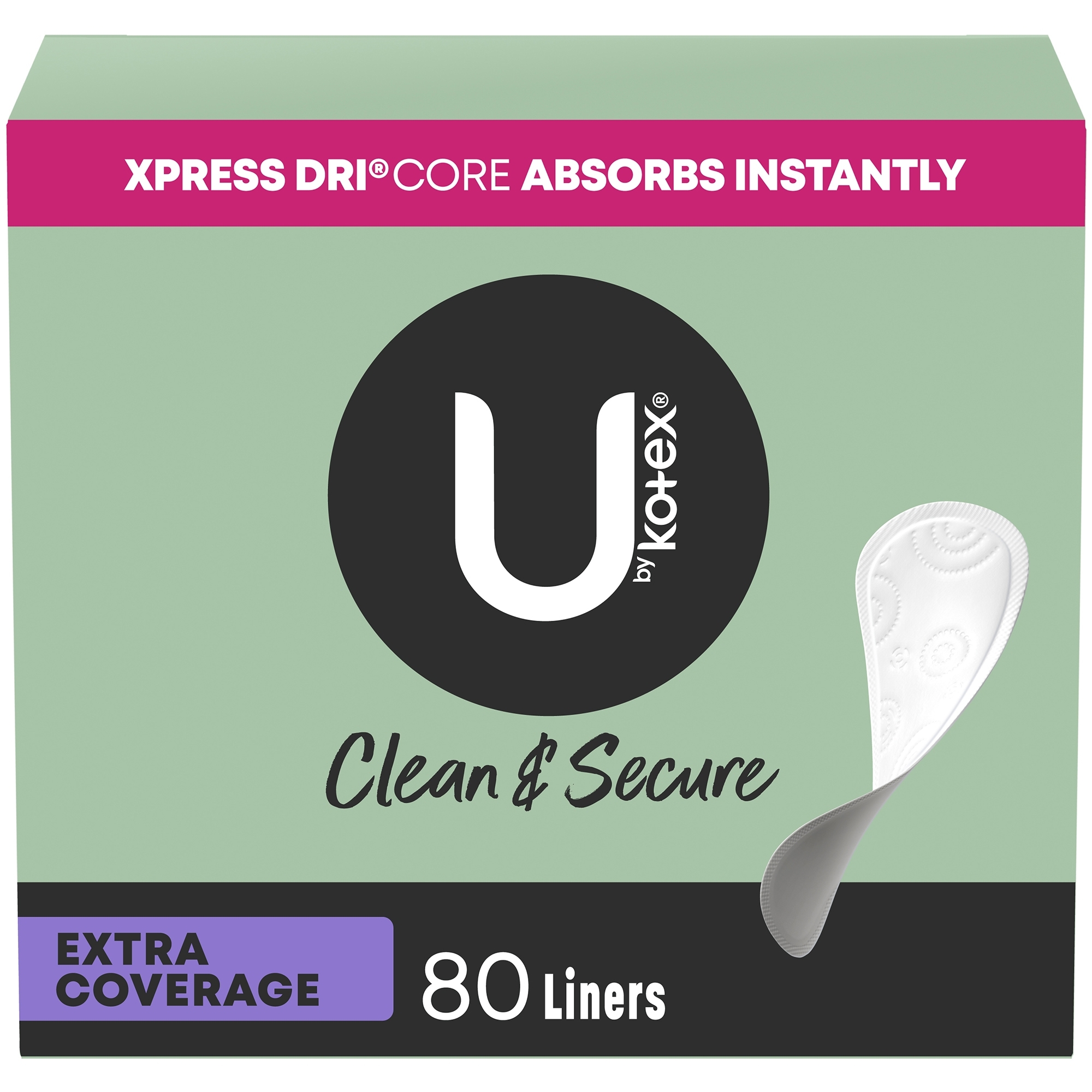 U By Kotex Clean & Secure Liners, Extra Coverage